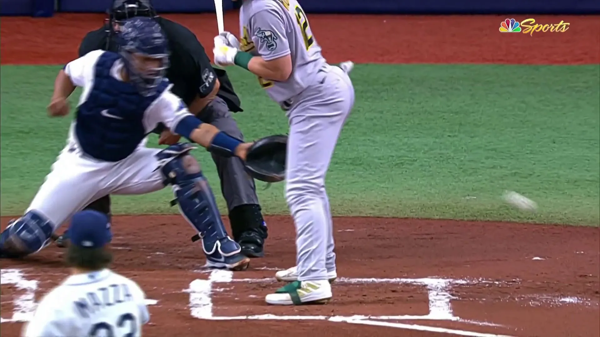 A's catcher Sean Murphy goes viral after HBP on butt against Rays – NBC  Sports Bay Area & California