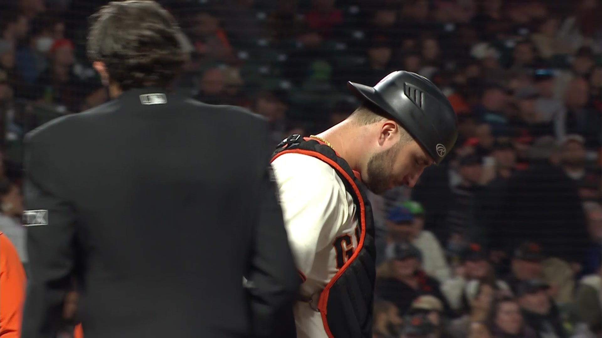 Giants catcher Joey Bart on concussion list after taking foul ball off mask