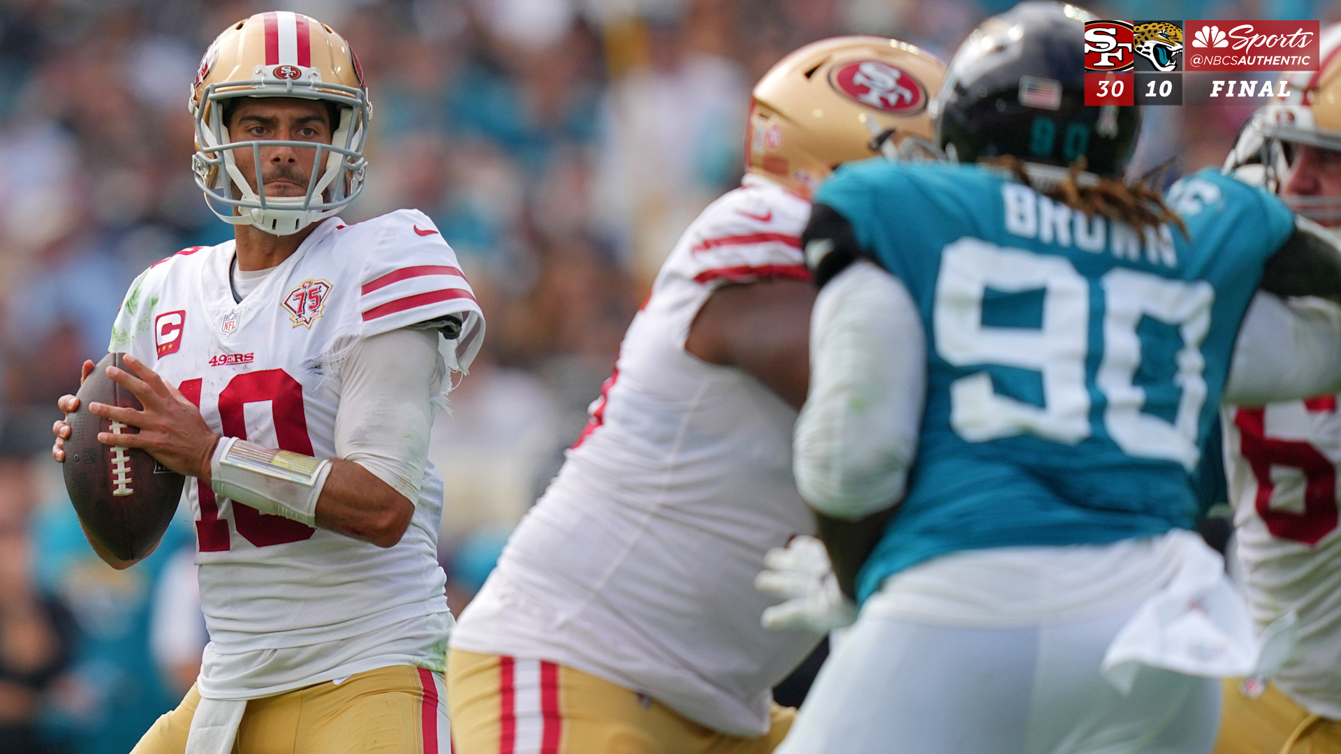 49ers dominate the Jaguars from start to finish to win 30-10