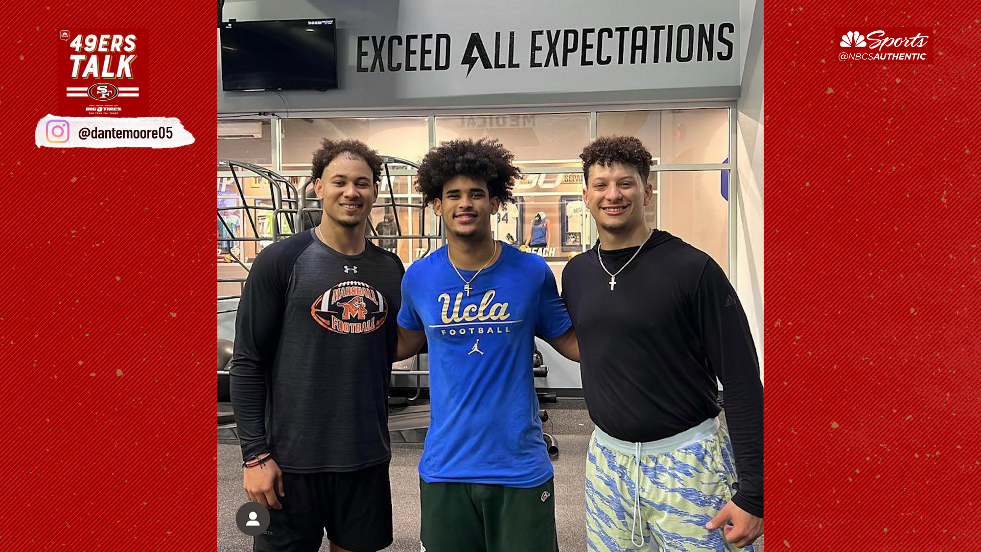 Quarterbacks Trey Lance and Patrick Mahomes Share Reps in Joint Training  Session