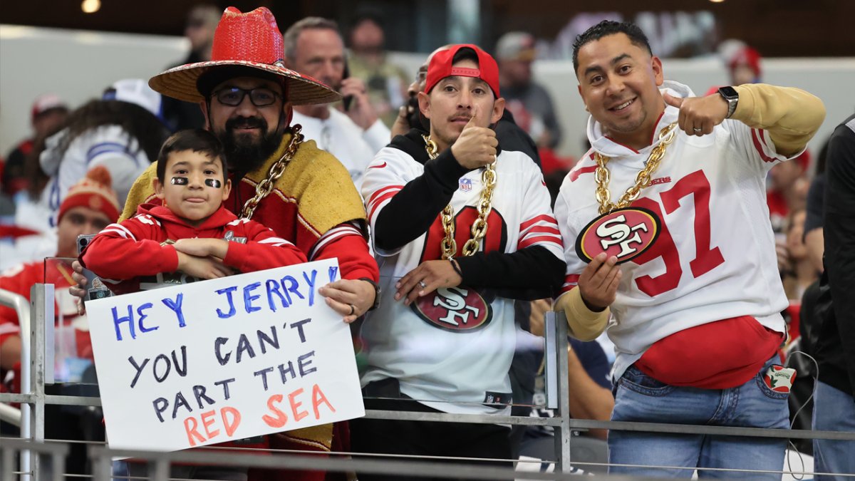 Dallas Cowboys vs. San Francisco 49ers. Fans support on NFL Game