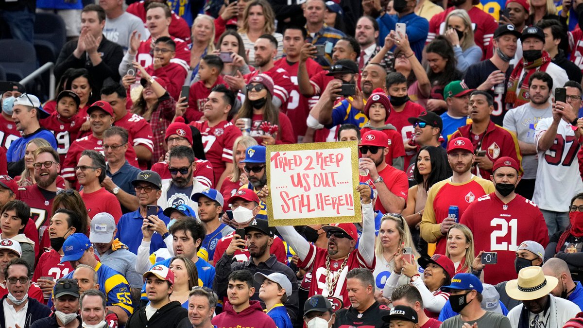 49ers fans TOOK OVER the Rams Stadium and painted it red 