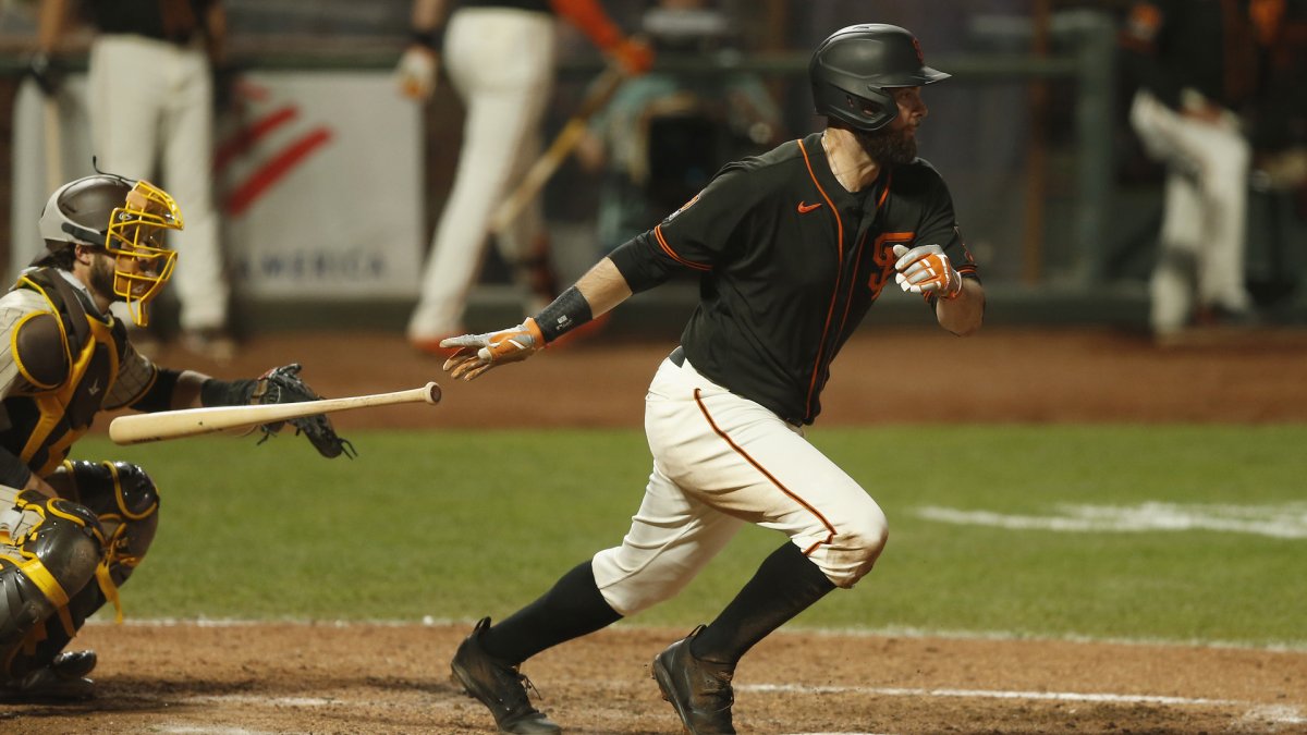 Pablo Sandoval's belt gives up during an at-bat