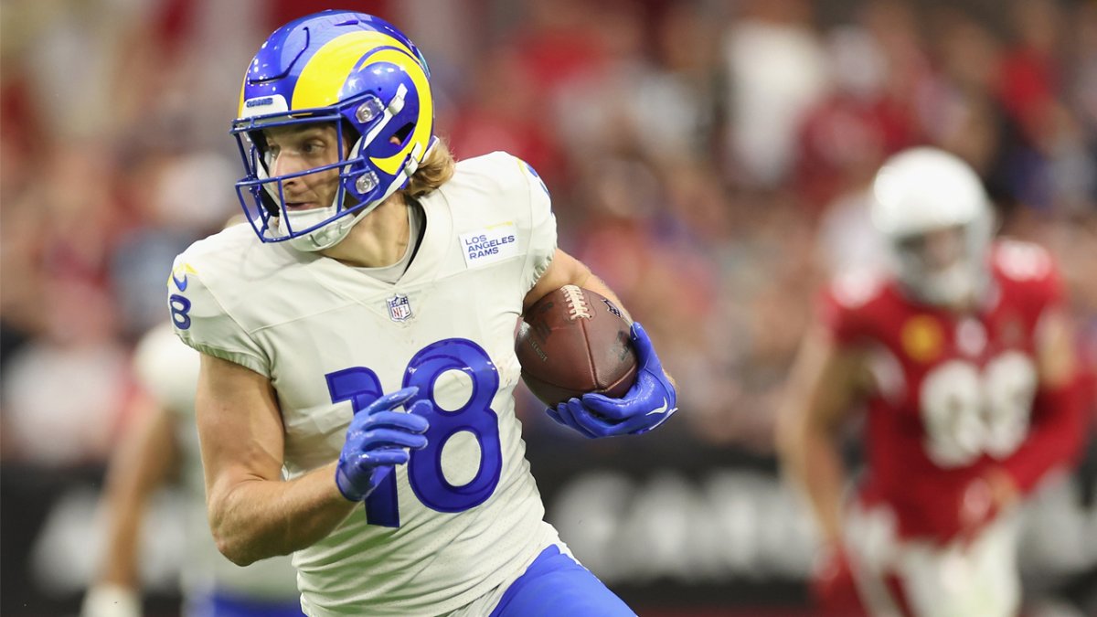 Los Angeles Rams wide receiver Ben Skowronek (18) is introduced