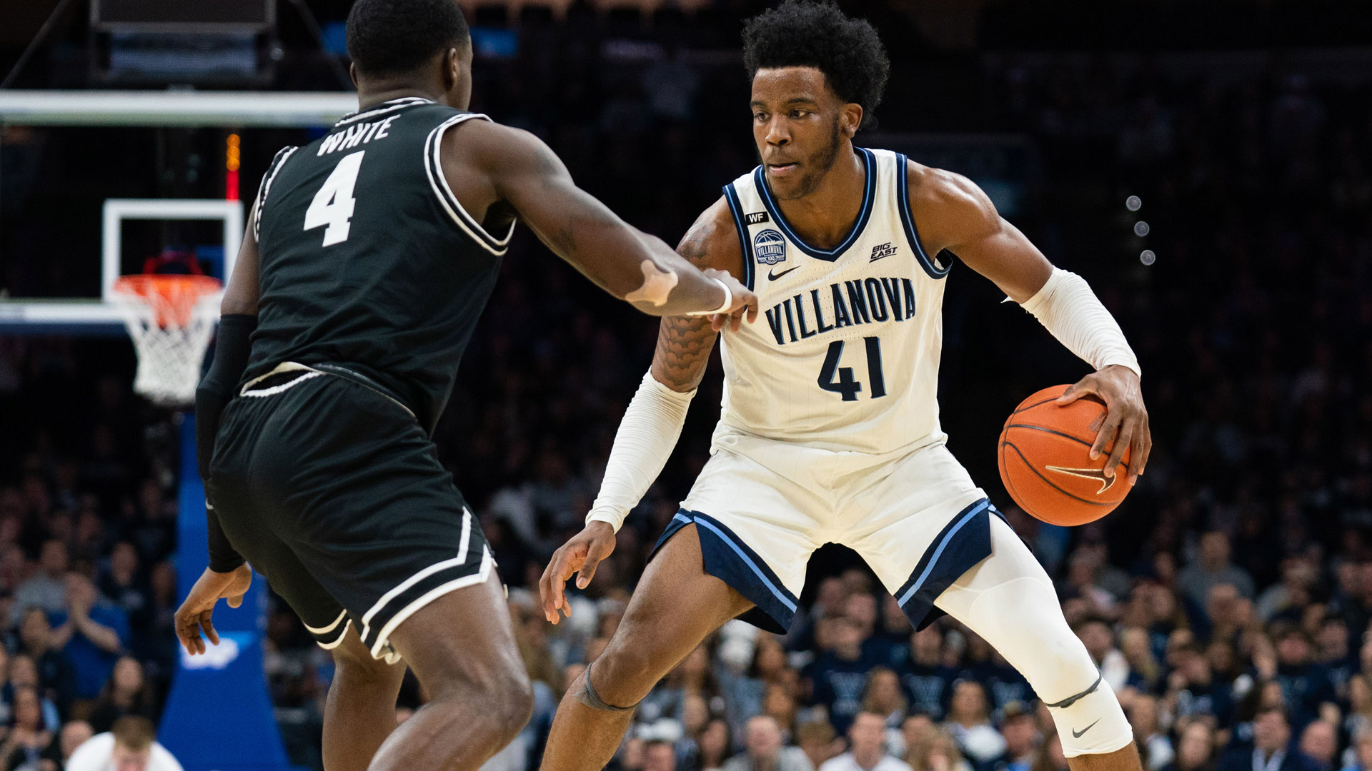 <p>The Kings have some major decisions to make in free agency. One of those is whether or not to guarantee the final year of Nemanja Bjelica’s contract at $7.2 million. Even if the Kings bring back the 32-year-old, they need a long term floor spacer at the four.</p>
<p>Saddiq Bey is 6-foot-8 and played primarily at the four in his sophomore season at Villanova. He also knocked down 45.1 percent from 3-point range on 5.6 attempts per game. Outside of Bey, there aren’t a lot of options at No. 12, but the Kings could try to address the position with one of their three second-round selections. A couple of players to keep an eye on are Zeke Nnaji out of Arizona (if he slips into round two), as well as Mississippi State’s Reggie Perry and Gonzaga’s Killian Tillie. </p>