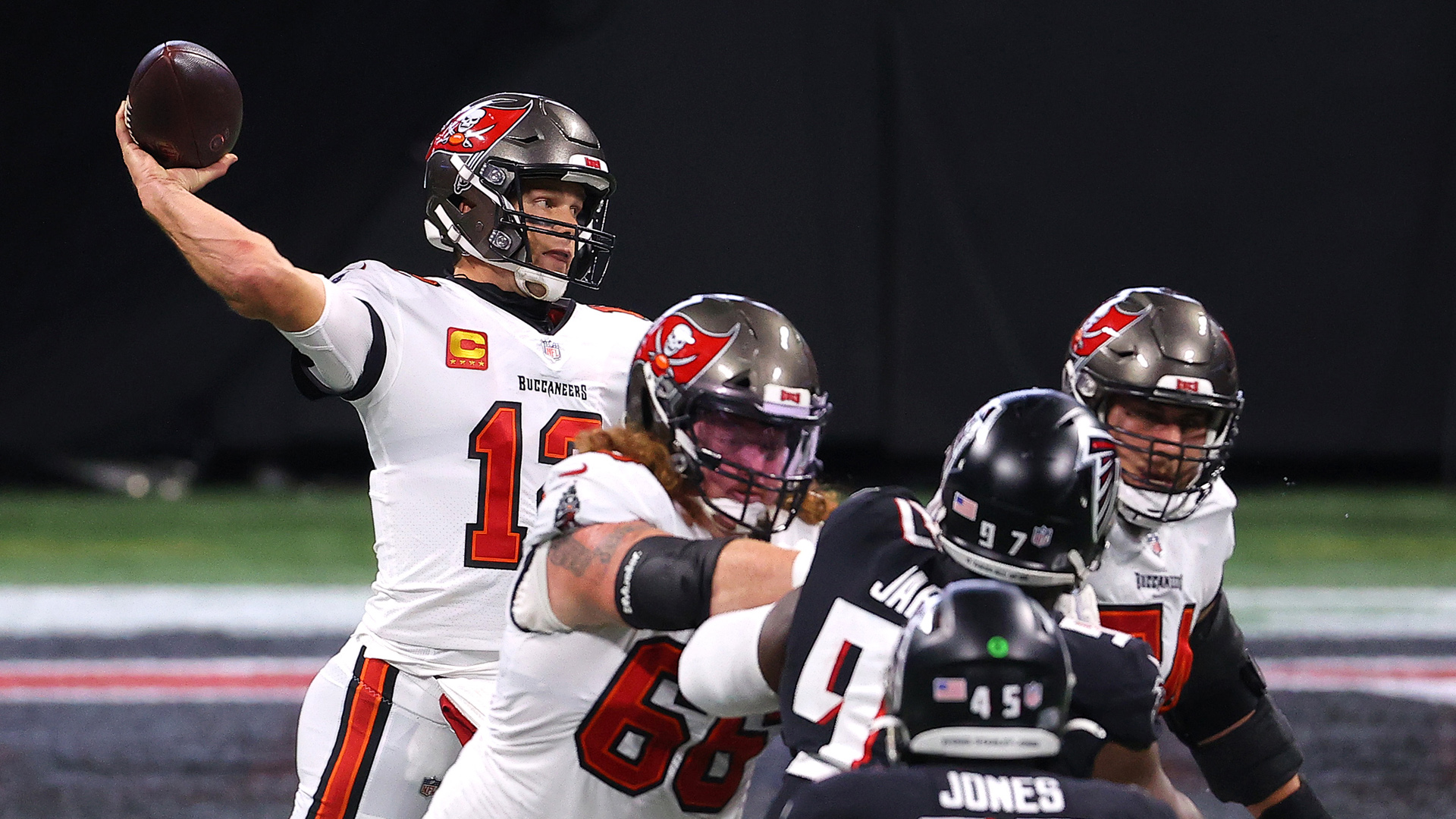 <p><strong>Line: </strong>Bucs -9.5</p>

<p>The Bucs have just been Jekyll and Hydeing their way through the season. They fell into a 17-point hole against the Falcons before Tom Brady stormed back to break Matt Ryan's heart once again.</p>

<p>Matthew Stafford is playing through torn cartilage in his ribs and a torn ligament in his throwing hand but still keeps delivering dimes for the hapless Lions.</p>

<p>The Lions have nothing to play for, but 9.5 is too many points to lay with this Bucs team. Bucs win but it's tight.</p>

<p><strong>Pick: </strong>Bucs 27, Lions 23</p>
