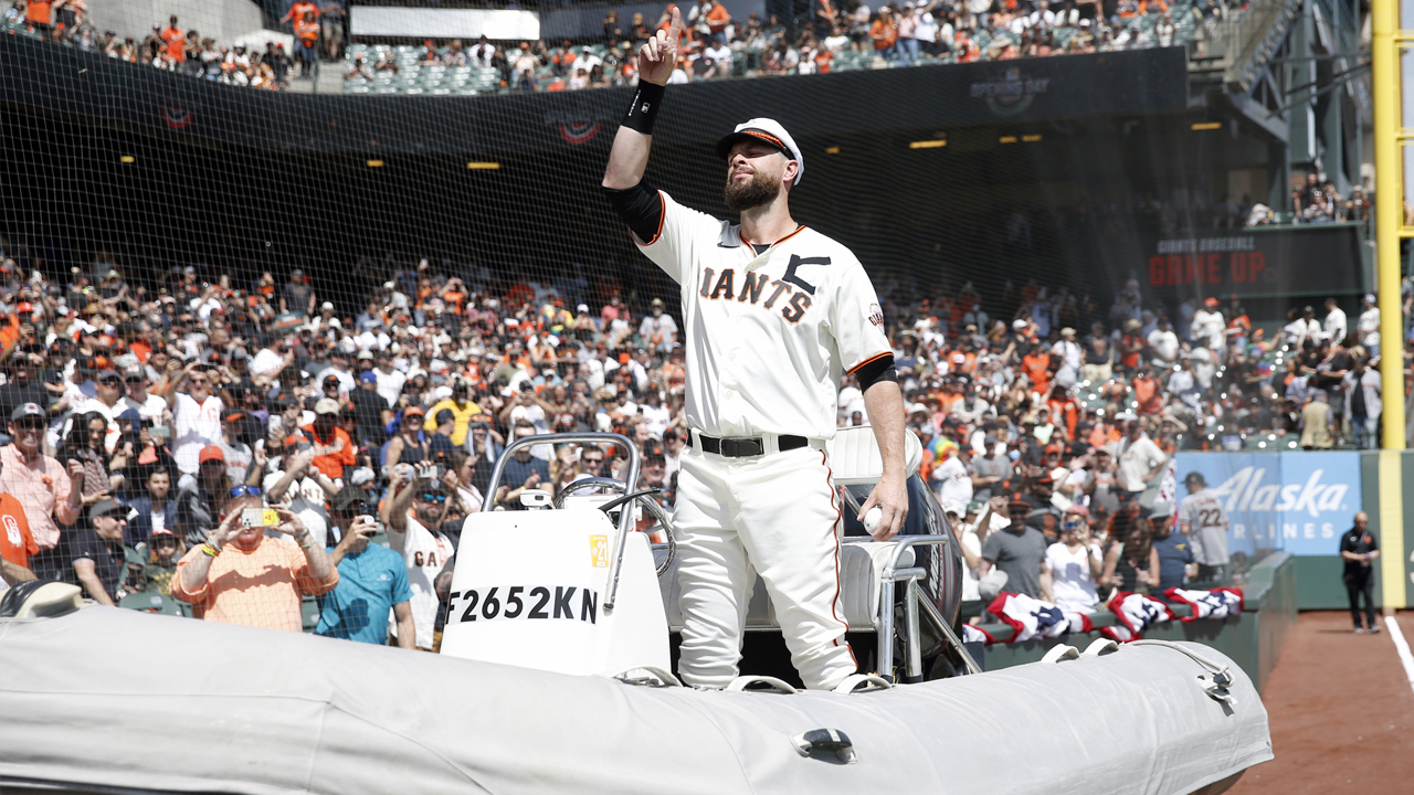 Captain Brandon Belt's hilarious Giants Opening Day entrance on boat – NBC  Sports Bay Area & California