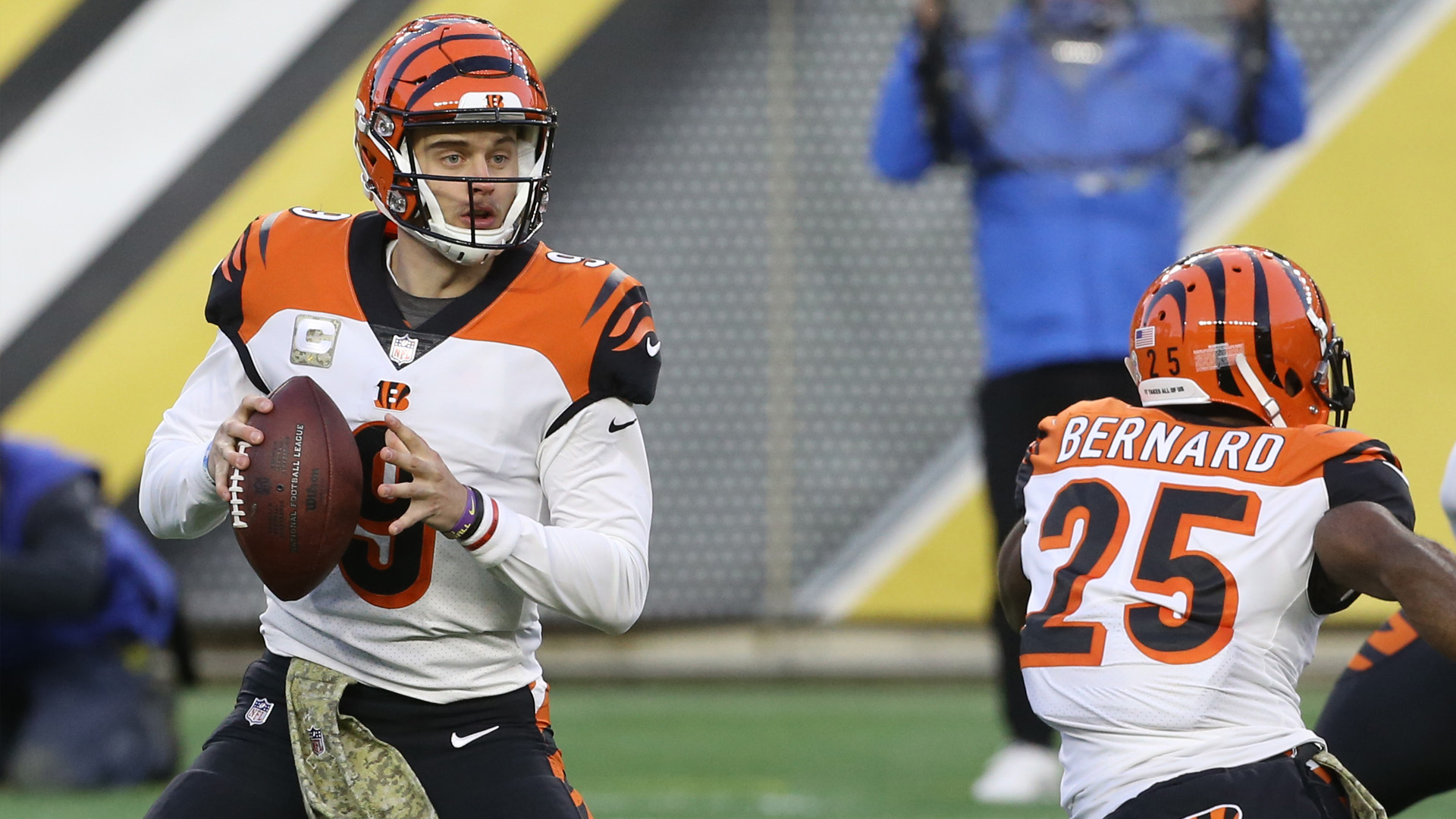 <p><strong>Line: </strong>Football Team -1</p>

<p>Joe Burrow got welcomed to the AFC North by the Steelers. That's going to happen, especially behind a bad offensive line.</p>

<p>Washington's front is solid, but I'll trust Burrow to outduel Alex Smith and the Football Team's C-plus weapons.</p>

<p><strong>Pick: </strong>Bengals 27, Football Team 24</p>
