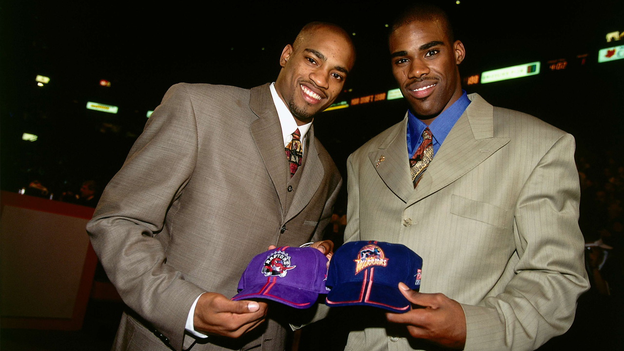 <p>The Warriors, picking at No. 5, wanted Jamison, a 6-foot-8 power forward. The Raptors, picking at No. 4, wanted Carter, a 6-foot-5 wing, but threatened to take Jamison.</p>

<p>The Warriors caved and made a deal. Toronto took Jamison, to send to the Warriors. Golden State took Carter, to send (along with $300,000) for Jamison.</p>

<p>Each franchise got its North Carolina product, but one also got a nice check.</p>

<p>Though Carter quickly became a marquee player and eventual Hall of Famer, Jamison was a solid player who did many things satisfactorily but nothing spectacularly. Becoming a starter in his second season, he averaged 20.2 points (45.4 percent FG) and 7.5 rebounds over his five seasons as a Warrior. He became a two-time All-Star with the Wizards. </p>

<p><strong>Best players taken later:</strong> Dirk Nowitzki (No. 9) and Paul Pierce (No. 10), future Hall of Famers.</p>

