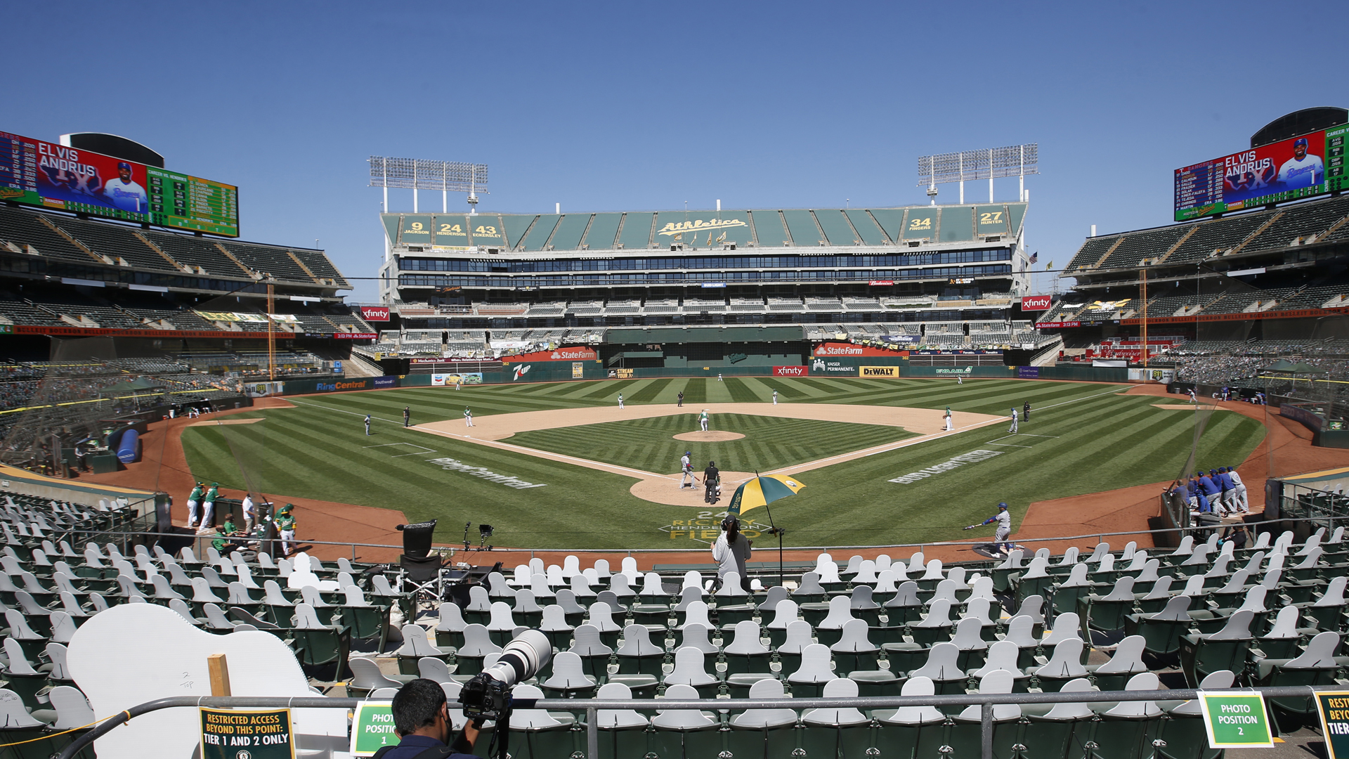 First look at Oakland A's fan cardboard cutouts at Coliseum