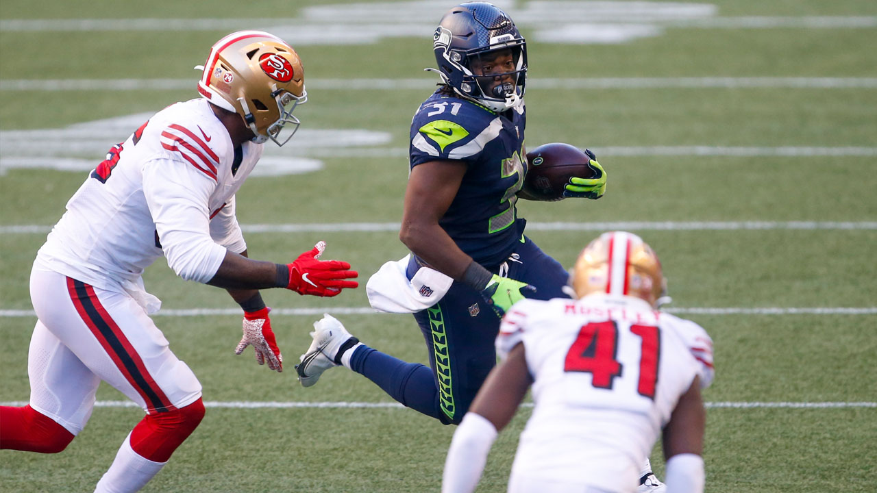 <p>The 49ers’ run defense was not great, but it was pretty darn good in comparison to the other phases of the team. However, considering the Seahawks were playing without running back Chris Carson and Carlos Hyde, and the 49ers should have thoroughly dominated this area.</p>
<p>In all, the Seahawks gained 101 yards and a TD on 28 rushing attempts.</p>
<p><strong>Grade: C-minus</strong></p>