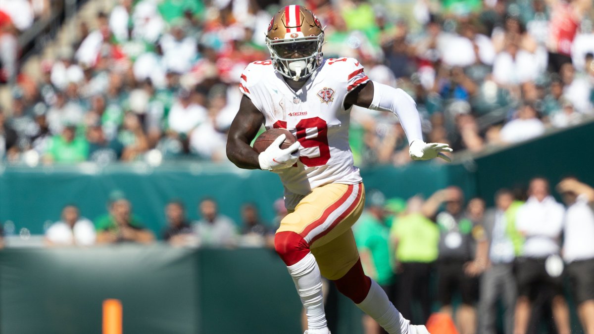 San Francisco 49ers wide receiver Deebo Samuel's 8-yard TD dash to