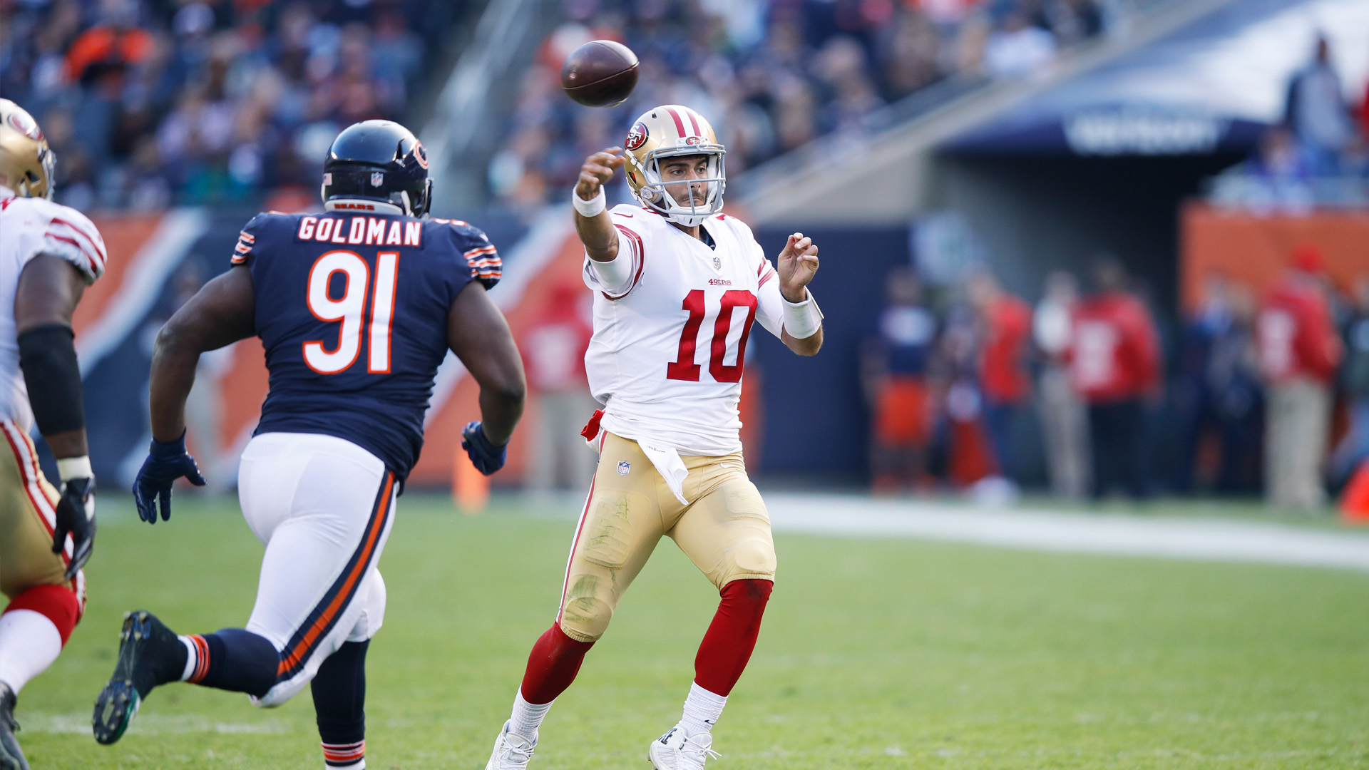 <p>Here's another comfortable landing spot.</p>

<p>The Bears no doubt have seen all they have to from Mitchell Trubisky. Nick Foles wasn't much better. Chicago likely will finish with too many wins to draft the likes of Trey Lance or Zach Wilson, so the hometown guy in Garoppolo is an easy fix.</p>

<p>The Bears have a solid defense and a top wide receiver in Allen Robinson (should they keep him around). Adding an above-average starter in Garoppolo and finding a better coach than Matt Nagy should put them right back in the playoff hunt.</p>
