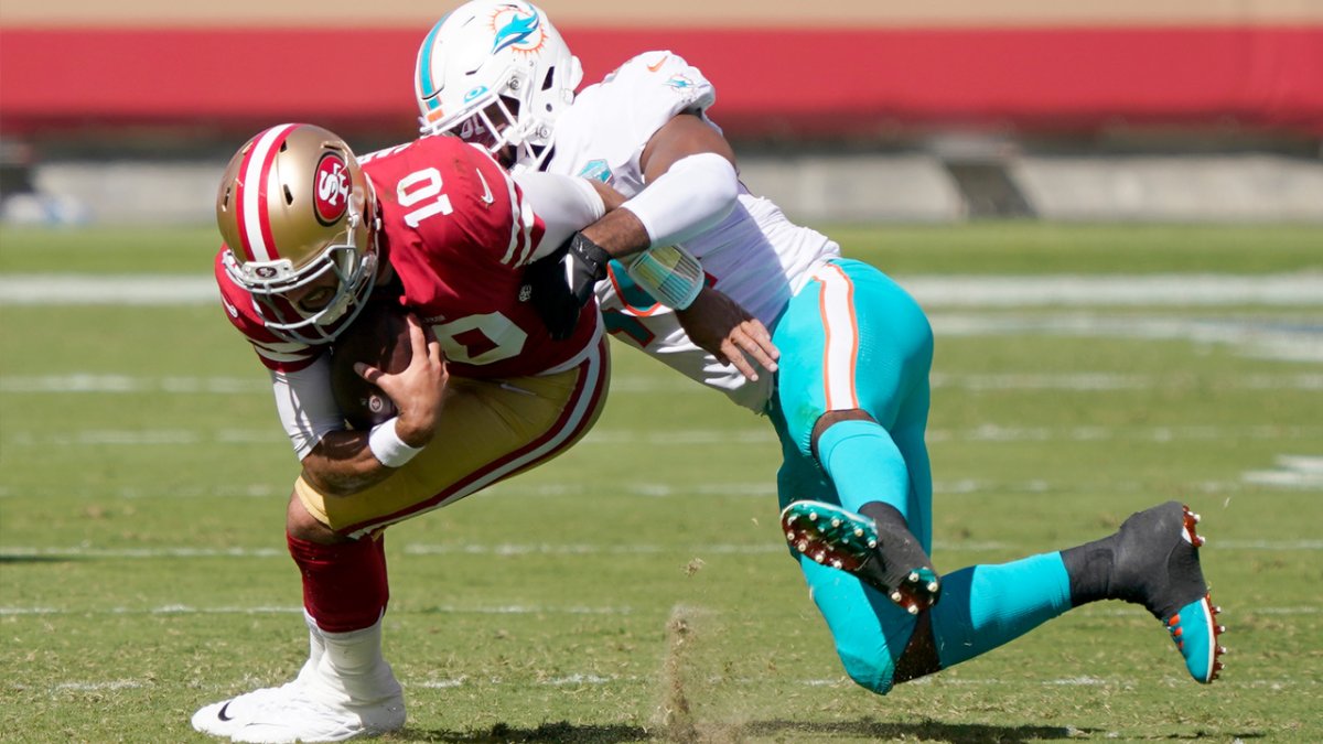 NFL Twitter blasts 49ers, Jimmy Garoppolo for horrid half vs. Dolphins –  NBC Sports Bay Area & California