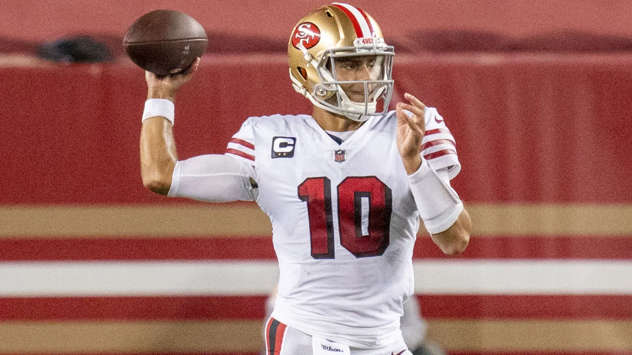 <p>The 49ers got Garoppolo some easy completions early in the game. He needed a shot of confidence after his performance last week. And he got it.</p>
<p>Garoppolo got the ball into the hands of Deebo Samuel and George Kittle. The 49ers’ top two pass-catchers had strong games. Kittle had seven catches for 109 yards and a touchdown, while Samuel had six catches for 66 yards and a touchdown. Samuel clinched the game when he took a forward pitch 5 yards behind the line of scrimmage and picked up 11 yards on a third-and-7 play.</p>
<p>Garoppolo finished with 268 yards passing with three touchdowns and no interceptions. The offensive line was outstanding. Garoppolo was not sacked and rarely pressured. Right guard Daniel Brunskill deserves special mention for his play against Aaron Donald, who was silent for most of the night.</p>
<p><strong>Grade: A</strong></p>