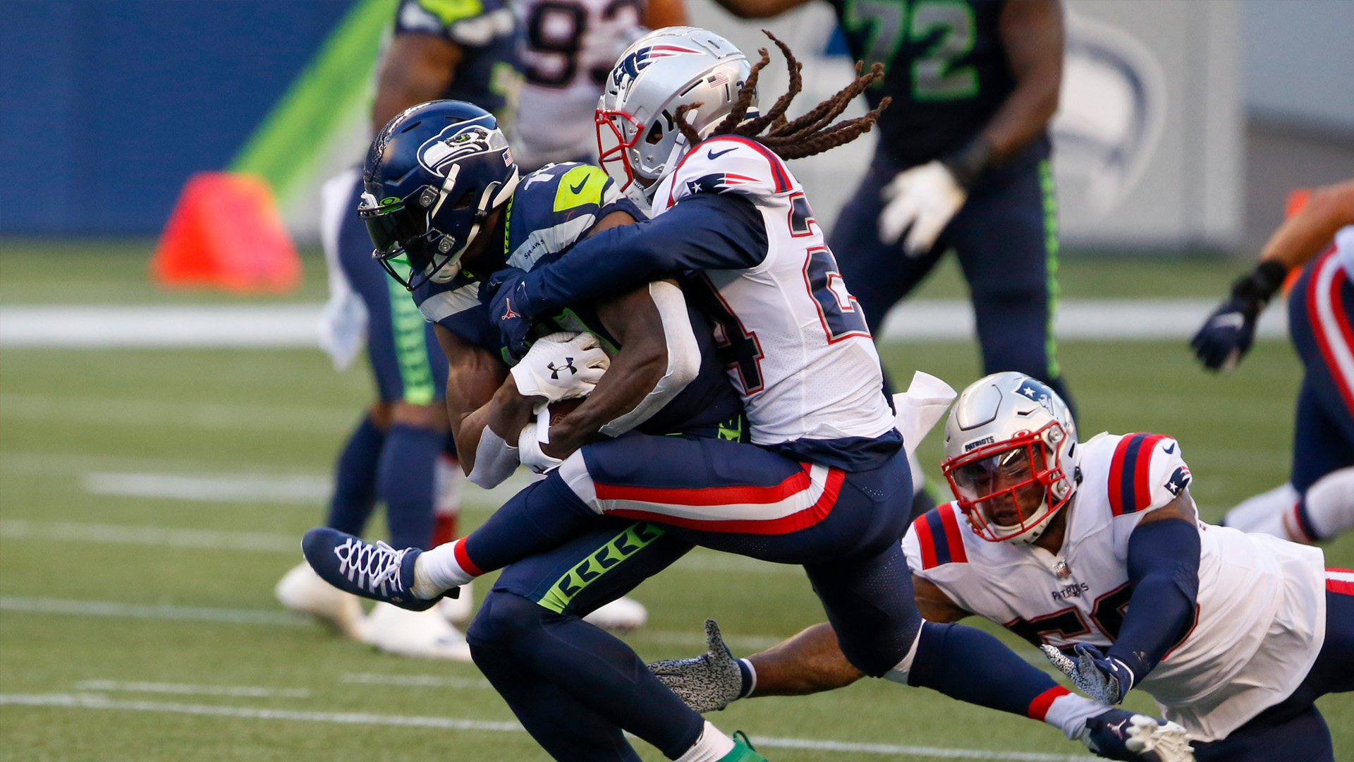 <p>The Seahawks statistically have one of the worst defenses in NFL history through six games. They already made the move to acquire Carlos Dunlap, but one player won't fix their atrocious unit.</p>
<p>The New England Patriots reportedly are willing to listen and move anyone, so the Seahawks send their 2021 second-round pick, 2022 third-round pick and a future fifth-round and a to New England for Stephon Gilmore to bulk up a shaky secondary.</p>
<p>But they aren't done. They also trade a 2021 fifth-round pick and 2022 sixth-round to the Atlanta Falcons for Takkarist McKinley, giving them another pass rusher.</p>
<p>Sure, they are low on draft picks now, but their window to win with Russell Wilson at his peak is right now. They can't waste it.</p>