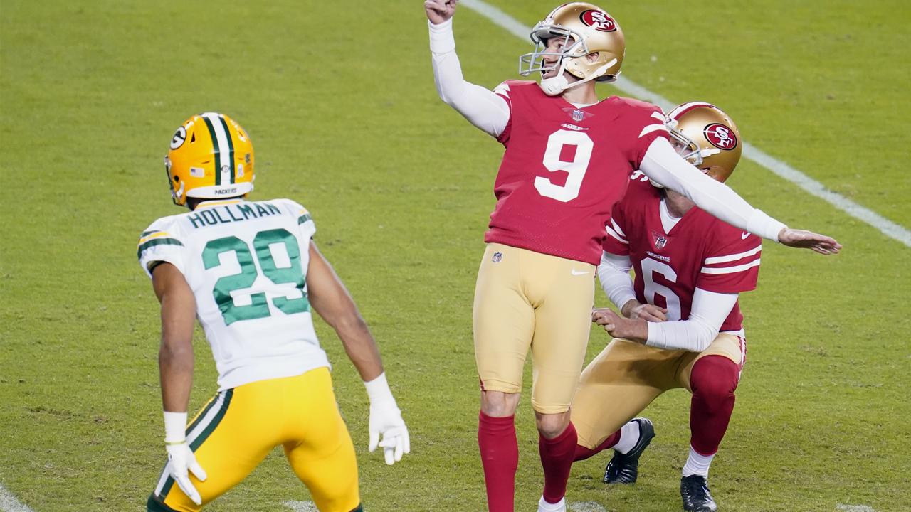 <p>Punter Mitch Wishnowsky had a good game with a 44.8 net average on four punts. The 49ers’ average starting point on kickoffs was the 29-yard line, as McKinnon had a one return for 30 yards, while rookie Austin Walter averaged 21.3 yards on three returns.</p>
<p>Robbie Gould made his only field goal attempt, a 22-yard kick.</p>
<p><strong>Grade: C</strong></p>