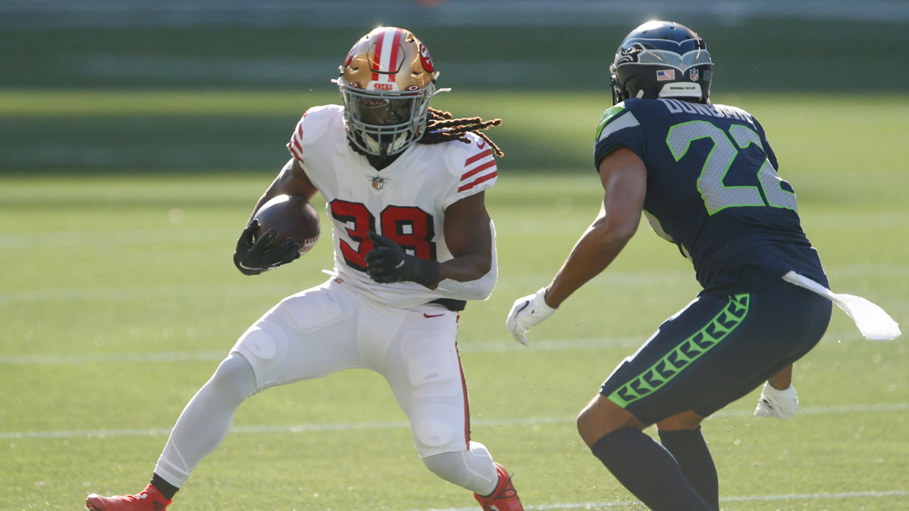 <p>Tevin Coleman was activated off injured reserve on Saturday. On Sunday, he got the start. However, Coleman lasted for just three rushing attempts before leaving the game with an aggravation of the knee injury that kept him out of action in the previous five games. He did not return.</p>
<p>And the 49ers had a difficult time getting anything going consistently in the running game. The 49ers’ usually reliable running game stalled. The 49ers averaged just 2.4 yards on 22 rushing attempts. JaMycal Hasty had 29 yards and a TD on 12 carries.</p>
<p><strong>Grade: D-minus</strong></p>