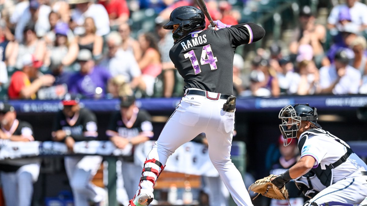 Heliot Ramos (38) of the Sacramento River Cats at bat against the