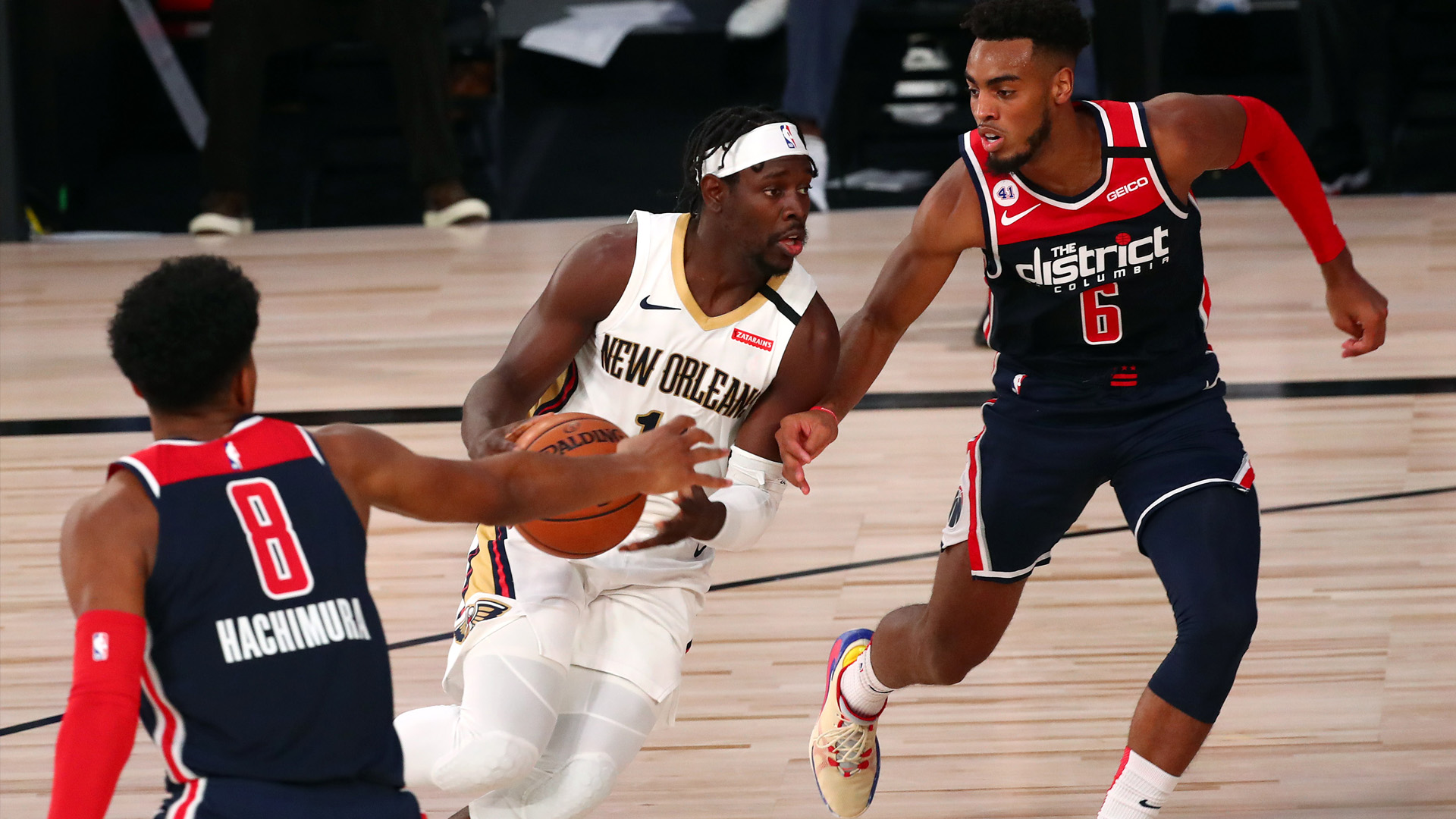 <p>Rumors have swirled around then the Pelicans' growing desire to move up in the draft and their willingness to trade veteran guard Jrue Holiday. The Hawks, for some reason, want to accelerate their rebuild in hopes of contending for the No. 7 or No. 8 seed.</p>
<p>Instead of drafting a Tyrese Haliburton or Isaac Okoro, the Hawks will instead send the No 6 pick to New Orleans for Holiday, giving them a veteran guard to pair with a young core of Trae Young, Kevin Huerter and John Collins.</p>
<p>With the No. 6 pick, the Pelicans select Okoro, who has the potential to be the next Andre Iguodala</p>