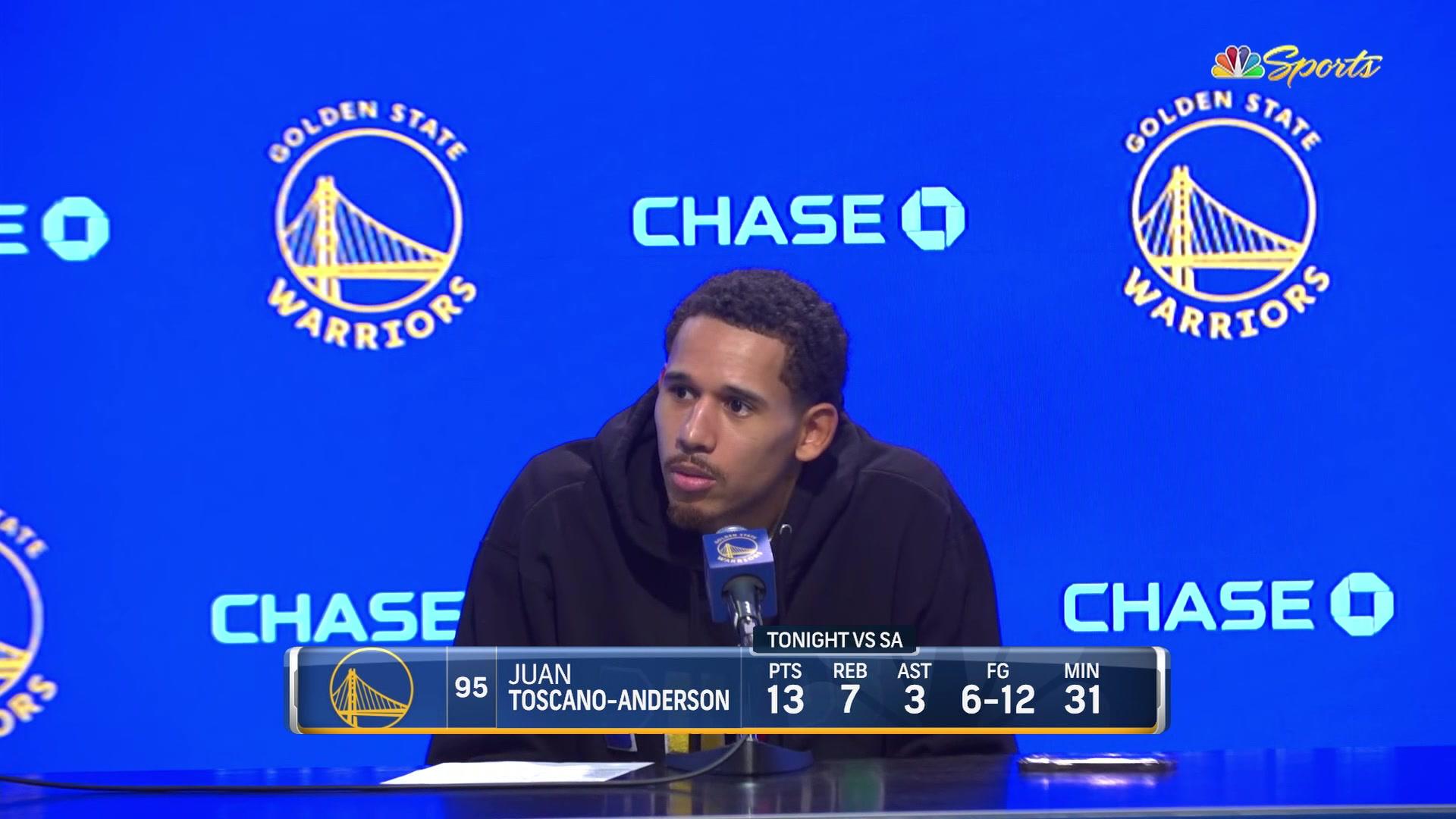 Juan Toscano-Anderson Post-Game Reaction to Warriors Loss vs