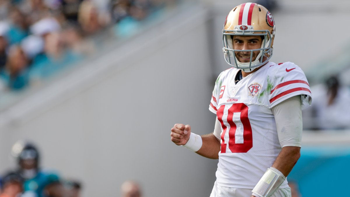 Go, Jimmy G, go! As soon as possible away from the 49ers, please