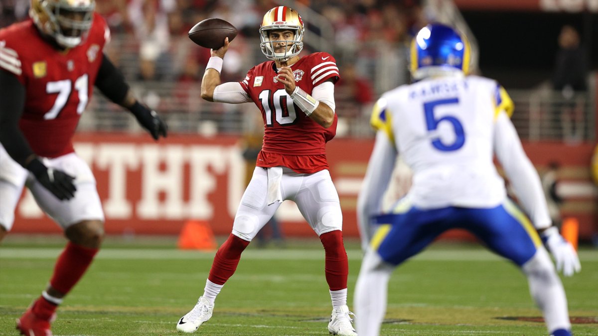 Los Angeles Rams 10-31 San Francisco 49ers: Jimmy Garoppolo throws two  touchdowns, Deebo Samuel stars and 49ers snap winless run at home, NFL  News