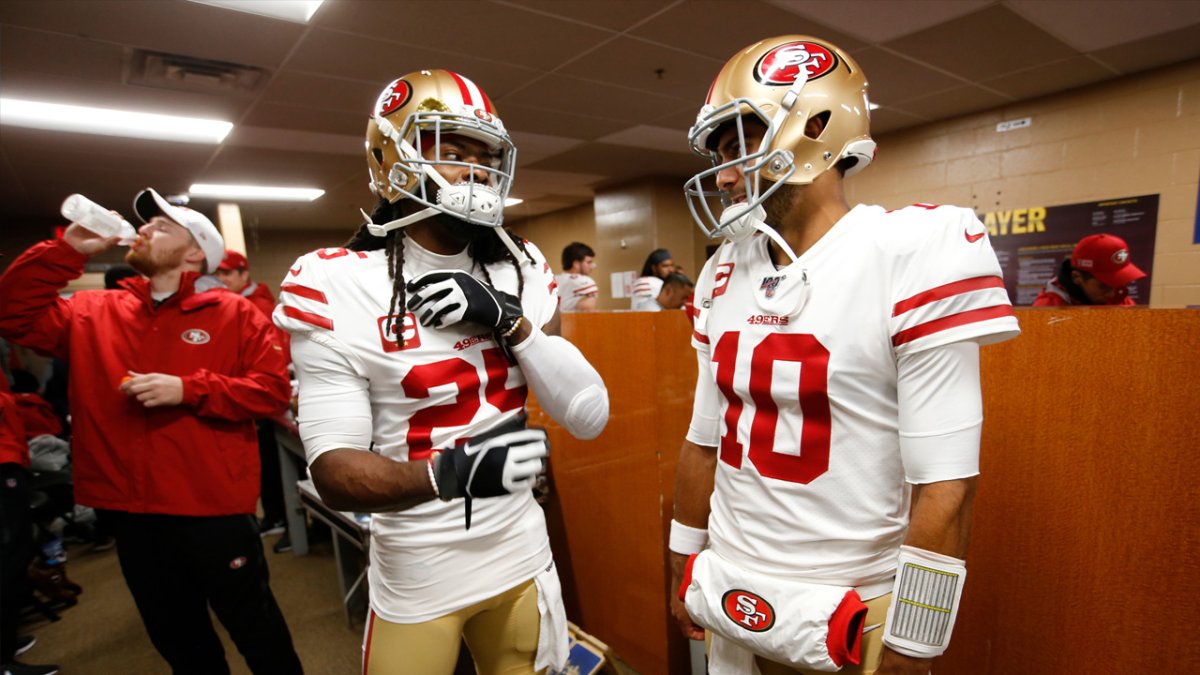 49ers' George Kittle wears famous Jimmy Garoppolo on his shirt