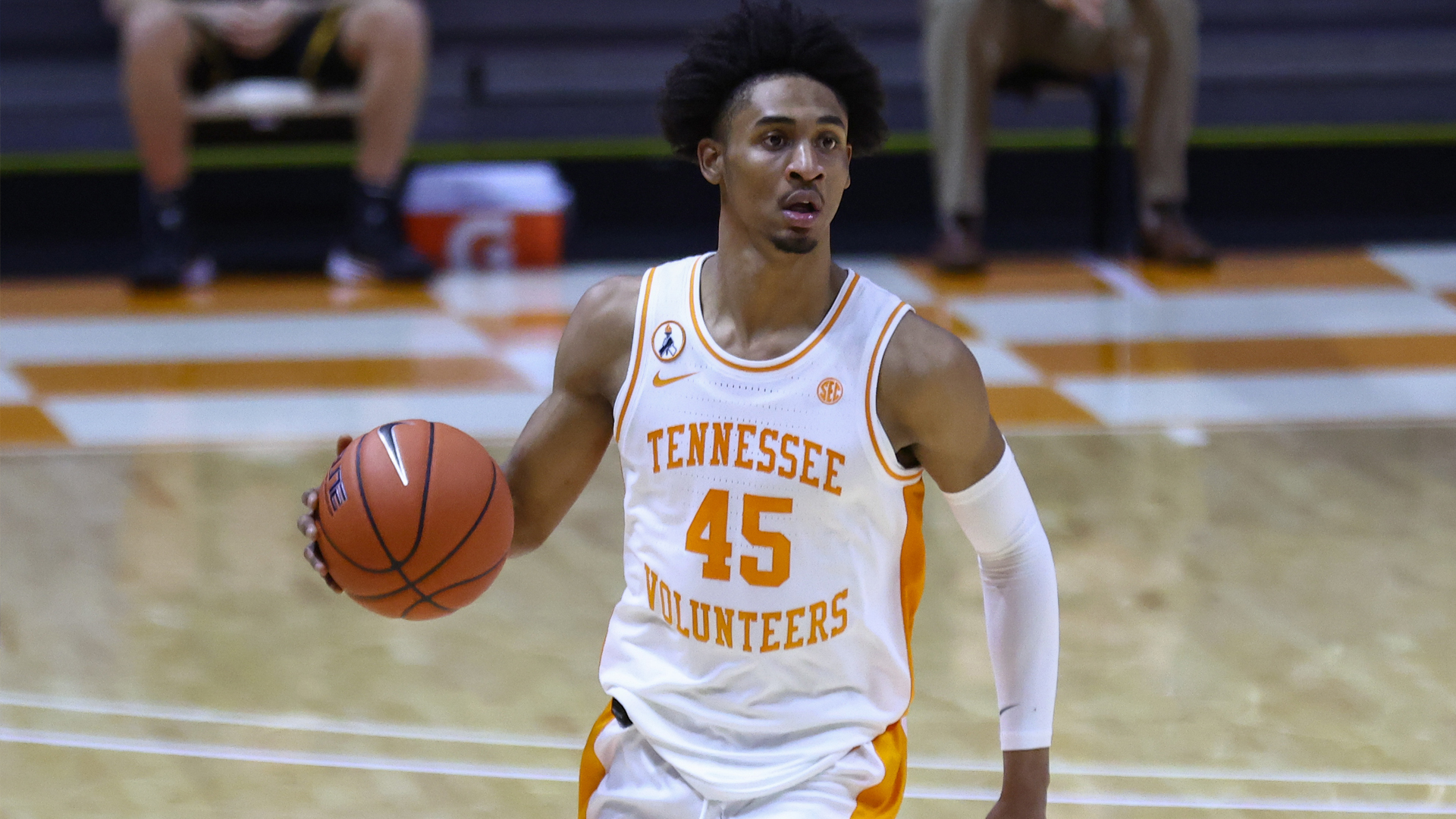 <p><strong>Height: </strong><em>6-foot-5</em><br />
<strong>School: </strong><em>Tennessee</em><br />
<strong>Age: </strong><em>18</em></p>

<p>Johnson is one of the best athletes in college basketball and maximizes the tools at his disposal. He has an explosive first step and is a load in transition. He's also a versatile defender who can guard wings and smaller players. Good at generating turnovers with his instincts and quickness.</p>

<p>His offensive game still is a work in progress. His ball-handling can get sloppy and his jumper is inaccurate when under duress. But he has shown flashes of playmaking and shot-making ability, which means he has a lot of room to grow.</p>
