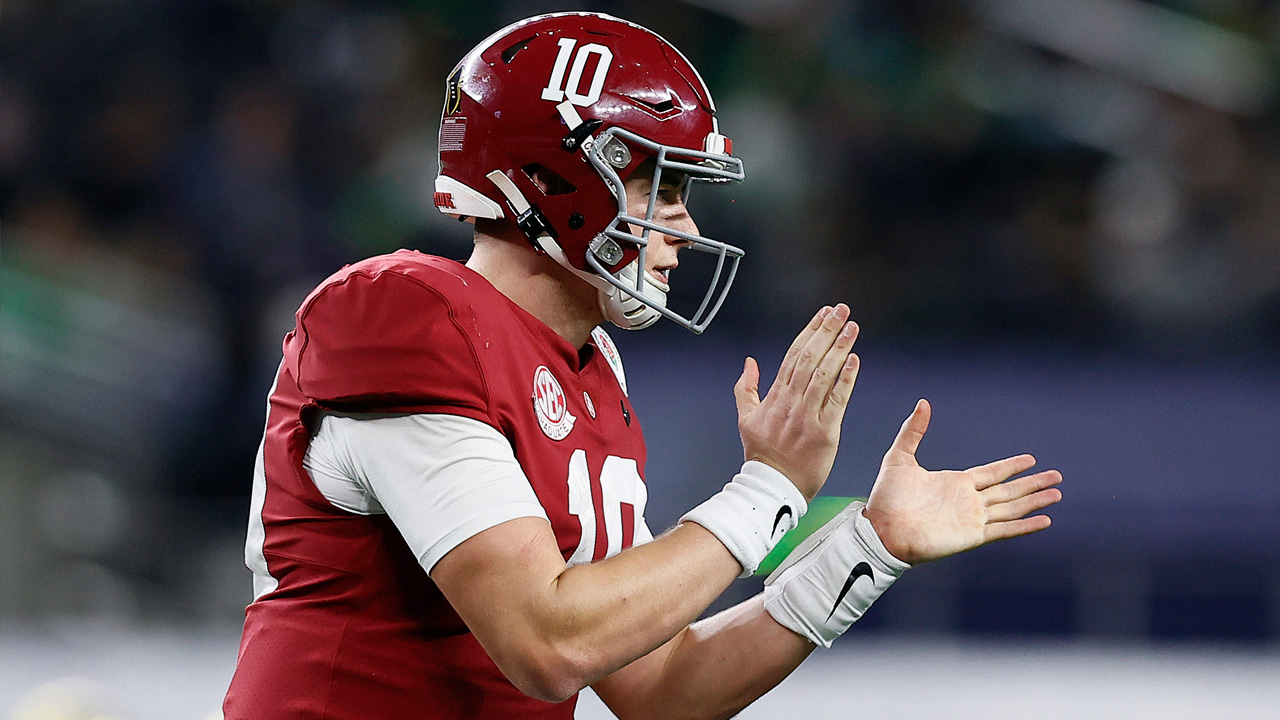 <p>We're not going to get into the Jimmy Garoppolo-sized elephant in the room. Let's discuss Jones like the 49ers <em>are</em> exercising the possibility of a QB in the draft this year.</p>
<p>Jones does feel like a prototypical Shanahan quarterback. He's not the greatest athlete, though he did use his legs nicely against Notre Dame. What he does do is make all the right decisions on short and intermediate passes, and while doesn't have the strongest arm, he does throw a beautiful deep ball. The Heisman trophy finalist will look to feast on one last college defense. </p>
<p>Is he worth the No. 12 pick? Probably not. But it only takes one team to fall in love with a prospect, and the 49ers could feel Jones is a win-now QB as a rookie with weapons like Brandon Aiyuk, Deebo Samuel and George Kittle around him.</p>