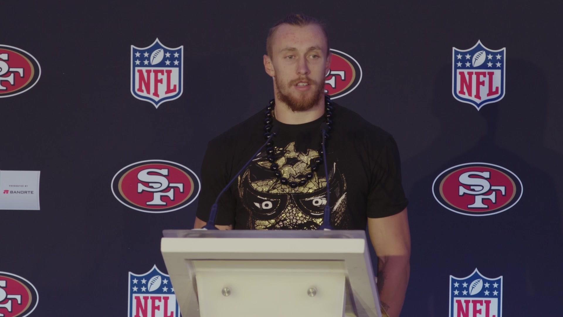 49ers TE George Kittle wore an epic T-shirt to the podium in his postgame  presser