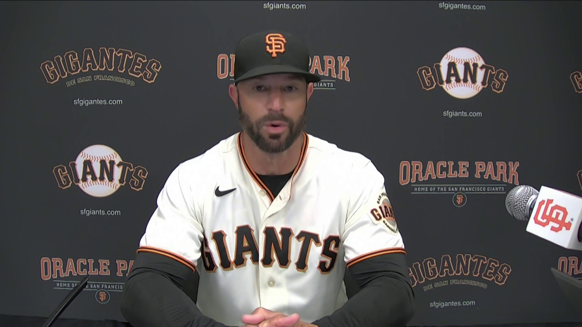 SF Giants on NBCS on X: Mauricio Dubon bunted for a hit with the Giants up  nine. The Padres weren't happy and Gabe Kapler had a word with his young  player  /