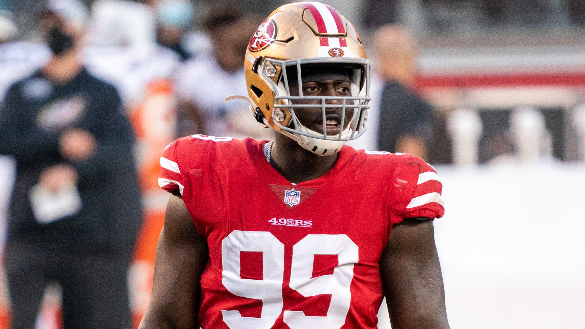 <p>Kinlaw ranks third on the team, behind Kerry Hyder (31) and Arik Armstead (26), with 12 quarterback pressures. He has two quarterback hits, 10 hurries and two passes batted down at the line of scrimmage.</p>
<p>But Kinlaw, the No. 14 overall pick in the draft, still is looking for the first sack of his NFL career.</p>
<p>Defensive coordinator Robert Saleh remembered the talk about DeForest Buckner from early in his career. Buckner was often close to the quarterback but did not finish the job.</p>
<p>“We talked about he (Buckner) needs to find that one step,” Saleh said. “I feel like that's where Kinlaw is with regards to, he's had some opportunities, he's missing a step and that just comes with time and reps and learning. I believe that he's going to get all that.”</p>
<p>The 49ers need help with their pass rusher, for sure. Through nine games, the 49ers have registered just 15 sacks. If Drew Brees has time to throw, this will be a long day for the 49ers’ secondary.</p>