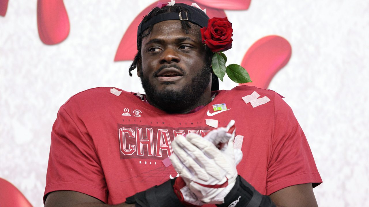 <p>Leatherwood was named the 2020 Outland Trophy winner, which is awarded to the best interior lineman in college football. He's a four-year player at Alabama who has spent time at both right guard and left tackle. </p>
<p>The 49ers have a Trent Williams decision to make, and of course want to bring back the star left tackle. But San Francisco does have questions throughout its offensive line, and Leatherwood's experience and versatility could be a big factor for the front office. General manager John Lynch should have his eyes on how Leatherwood handles Ohio State's defensive line.</p>