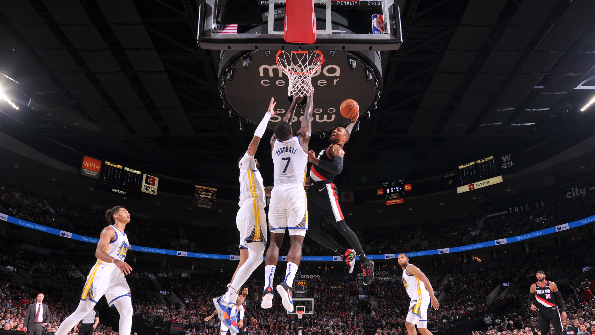 <p><strong>Feb. 28 at Lakers: </strong>Curry does all he can to boost the Warriors past the conference-leading Lakers, but LeBron James records a triple-double and Anthony Davis scores 35 in a 113-101 Lakers win.</p>
<p><strong>Mar. 3 at Trail Blazers: </strong>The final game of the first-half sees the Warriors struggle at the artist formerly known as the Rose Garden. Lillard scores 37 and McCollum drops 29 as the Blazers improve to 2-1 against the Warriors.</p>
<p><strong>Record: </strong>24-13</p>