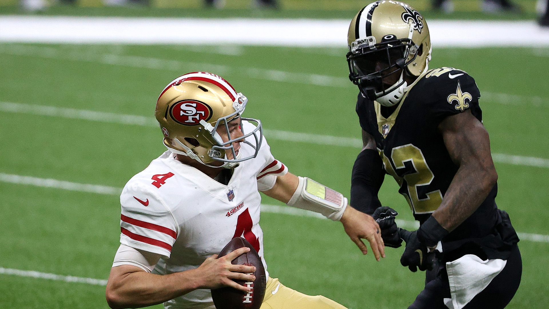 <p>Try as they might, the 49ers are underwater and there's no reason to believe they'll come up for air until the 2021 season kicks off.</p>
<p>Battered, bruised and broken, the 49ers rolled into New Orleans and took a 10-0 lead against the Saints. That didn't last. New Orleans reeled off 27 straight points even with Drew Brees getting knocked out with a rib injury to climb to 7-2 and send the 49ers hurtling toward an offseason filled with questions.</p>
<p>After 10 weeks, the NFC has no clear pecking order. The Saints looked impressive in dismantling the Tampa Bay Buccaneers a week ago, but looked beatable against Nick Mullens and the 49ers.</p>
<p>The Seattle Seahawks have lost three of their last four and now sit in third place in the NFC West. When the Tampa Bay Buccaneers are locked in, they are hard to beat. When they are off, they can really stink up the place. We've discussed the Green Bay Packers' fraudulent nature, but they currently sit atop the conference at 7-2.</p>
<p>In the AFC, it's the Kansas City Chiefs and Pittsburgh Steelers with a wide gap separating those two from the rest of the conference.</p>
<p>A pack of challengers including the Raiders, Baltimore Ravens, Indianapolis Colts, Tennessee Titans, Buffalo Bills and Miami Dolphins is chasing the two AFC front-runners. Still, all have glaring weaknesses that will be exposed come playoff time.</p>
<p>Here's what we learned after a Week 10 that gave us a lot of what we expected and some of what we didn't.</p>