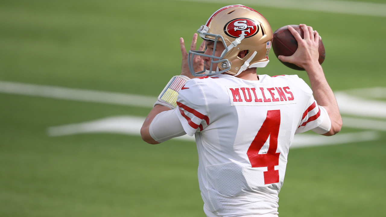 <p>Mullens makes his sixth start in place of Jimmy Garoppolo, whom the 49ers hope will be available for the final couple of games of the season after recovering from a high-ankle sprain.</p>

<p>The 49ers are 2-3 in the games Mullens has started this season. Mullens will have most of the 49ers’ offensive weapons available to him -- with the notable exception of tight end George Kittle, of course.</p>

<p>Mullens’ job is simple: Get the ball in the hands of the 49ers’ playmakers. That means, primarily, feeding Raheem Mostert, Deebo Samuel and Brandon Aiyuk.</p>

<p>If Mullens is sharp with his pre-snap reads, makes decisive throws and avoids turnovers, the 49ers’ offense should be just fine.</p>
