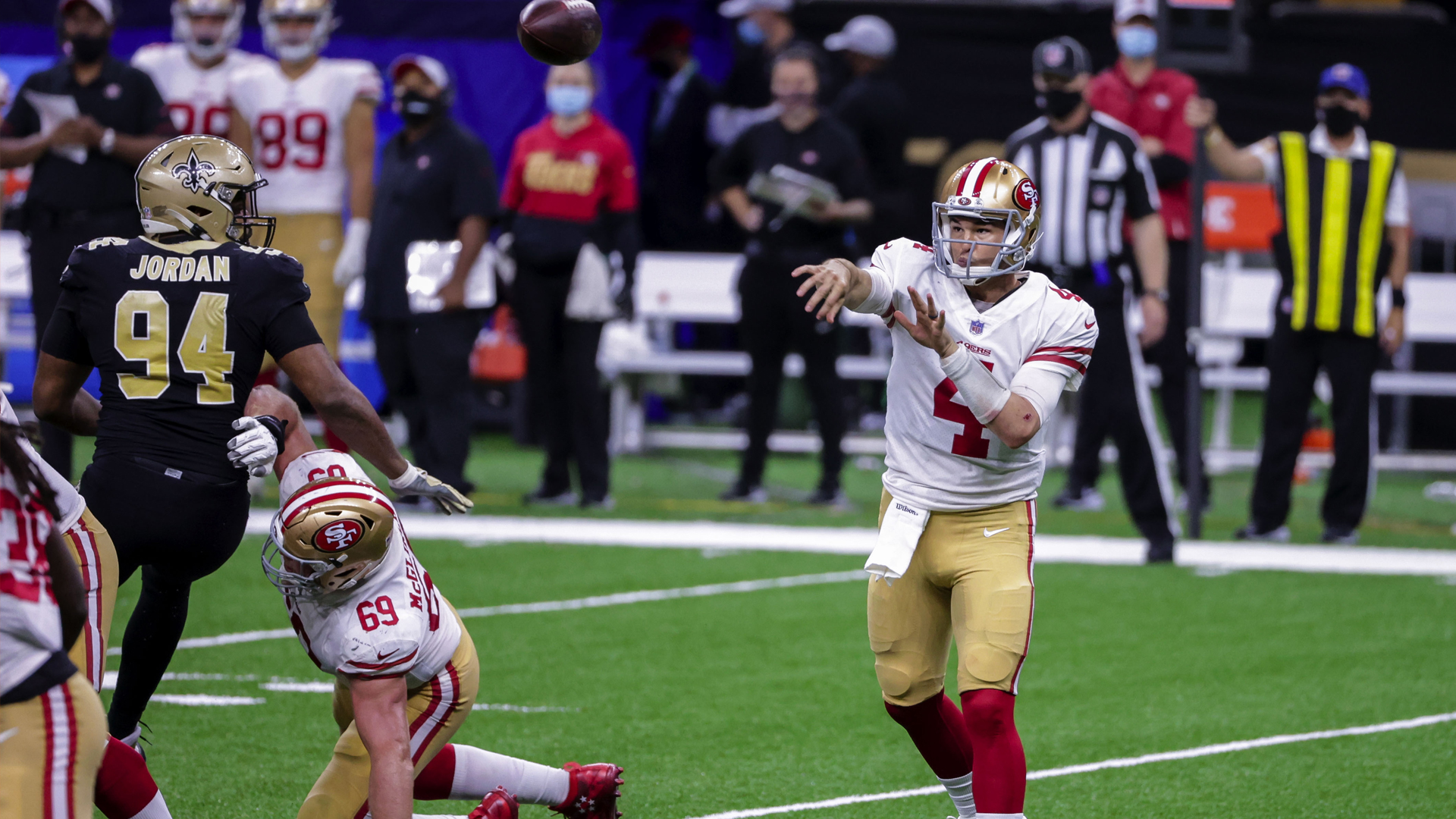 <p>Mullens remains as the 49ers’ starter while Jimmy Garoppolo remains out of action with a high-ankle sprain.</p>

<p>Mullens will make his fifth start of the season. He played well in a win over the New York Giants, and he stepped in after Garoppolo was injured to move the football against the Seattle Seahawks. His other games have not gone as well.</p>

<p>The 49ers might follow the same game plan as their Week 6 game against the Rams, as Garoppolo got the ball out of his hands quickly on short, high-percentage passes.</p>

<p>Mullens will have to be decisive. He cannot hold the ball too long in the pocket or Aaron Donald and the Rams pass rush will make it difficult on him. Mullens will have to spread the ball around to his receivers, tight ends and backs to keep the Rams' defense guessing.</p>
