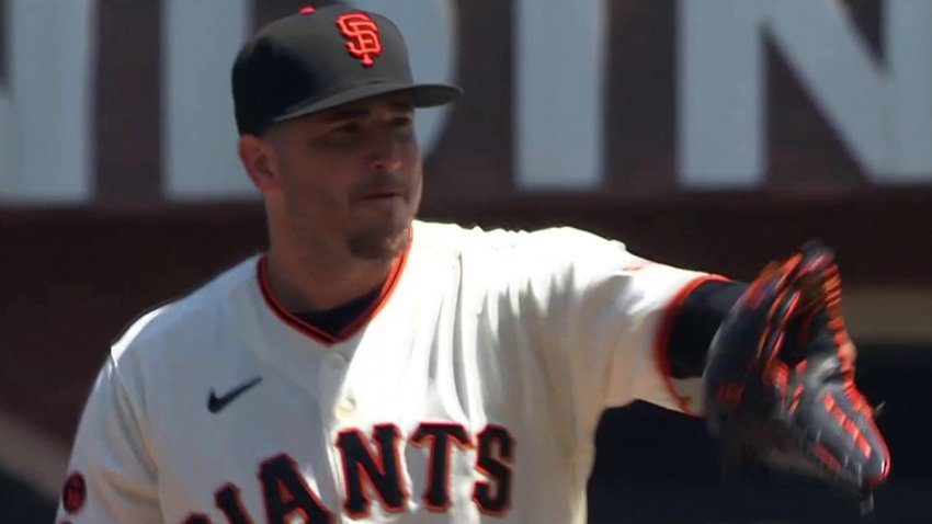 Luke Jackson pitches during the Giants’ game against the Pirates on Wednesday.