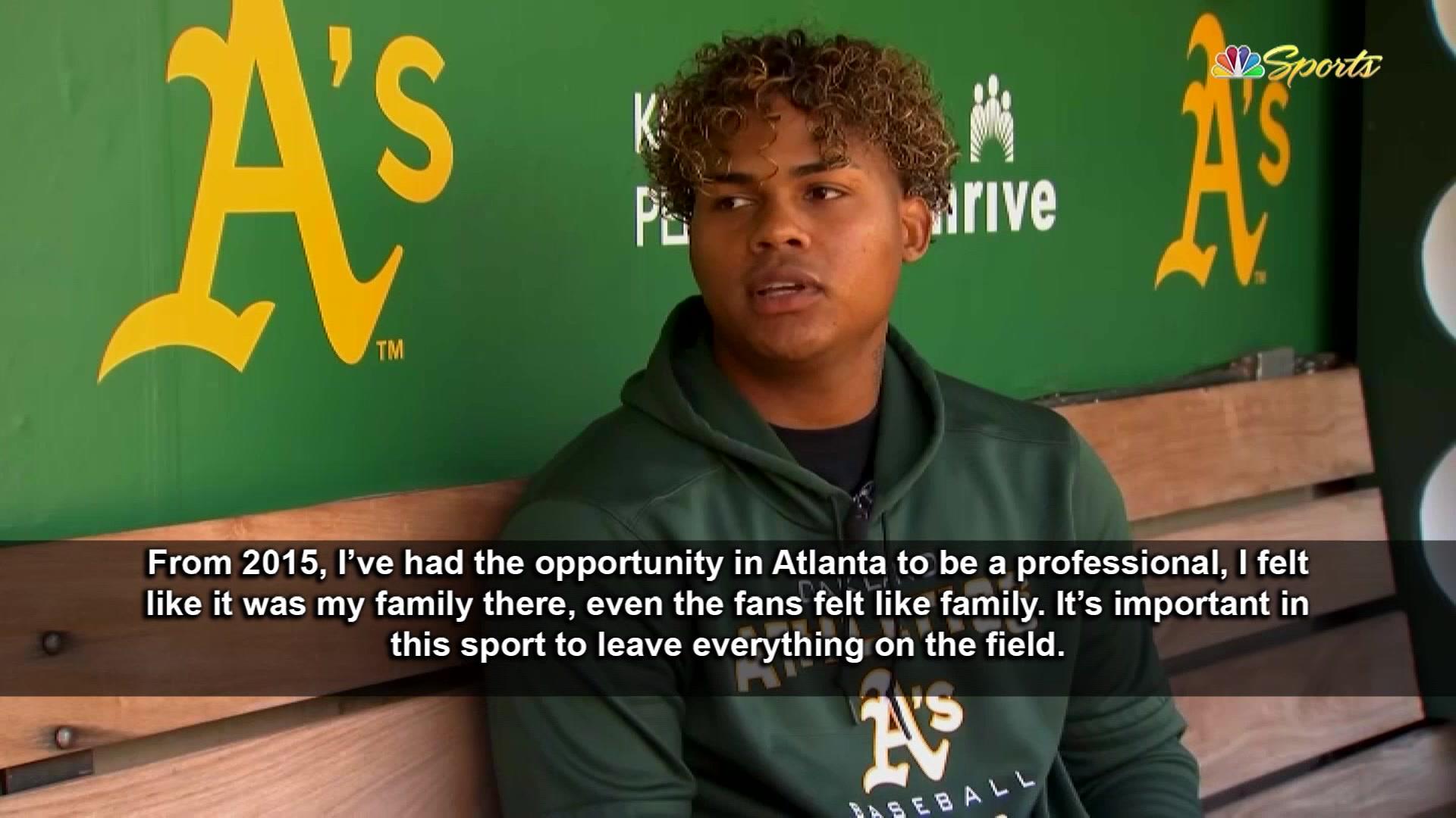 Athletics' Cristian Pache makes good on promise to meet a big fan – NBC  Sports Bay Area & California