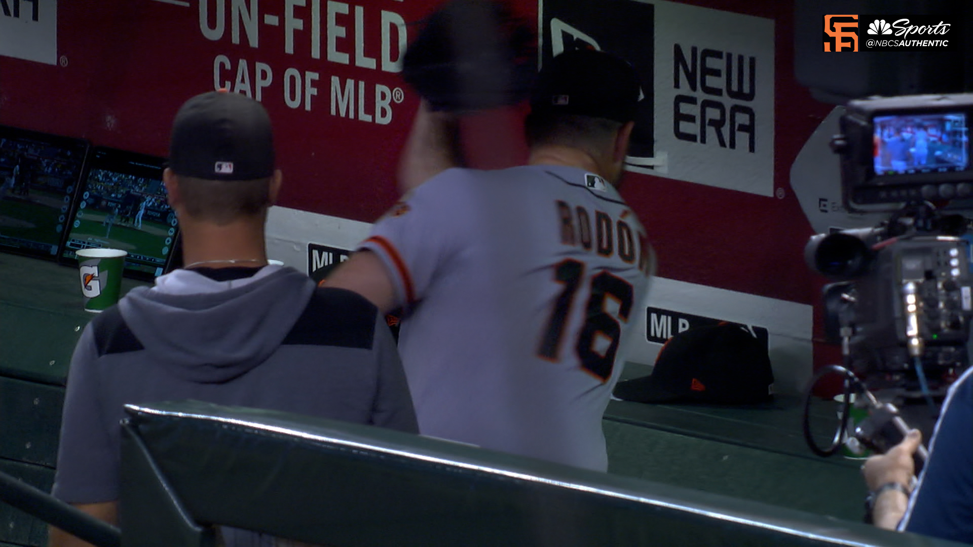 Upset Carlos Rodon slams glove in dugout after giving up homer to D-backs –  NBC Sports Bay Area & California