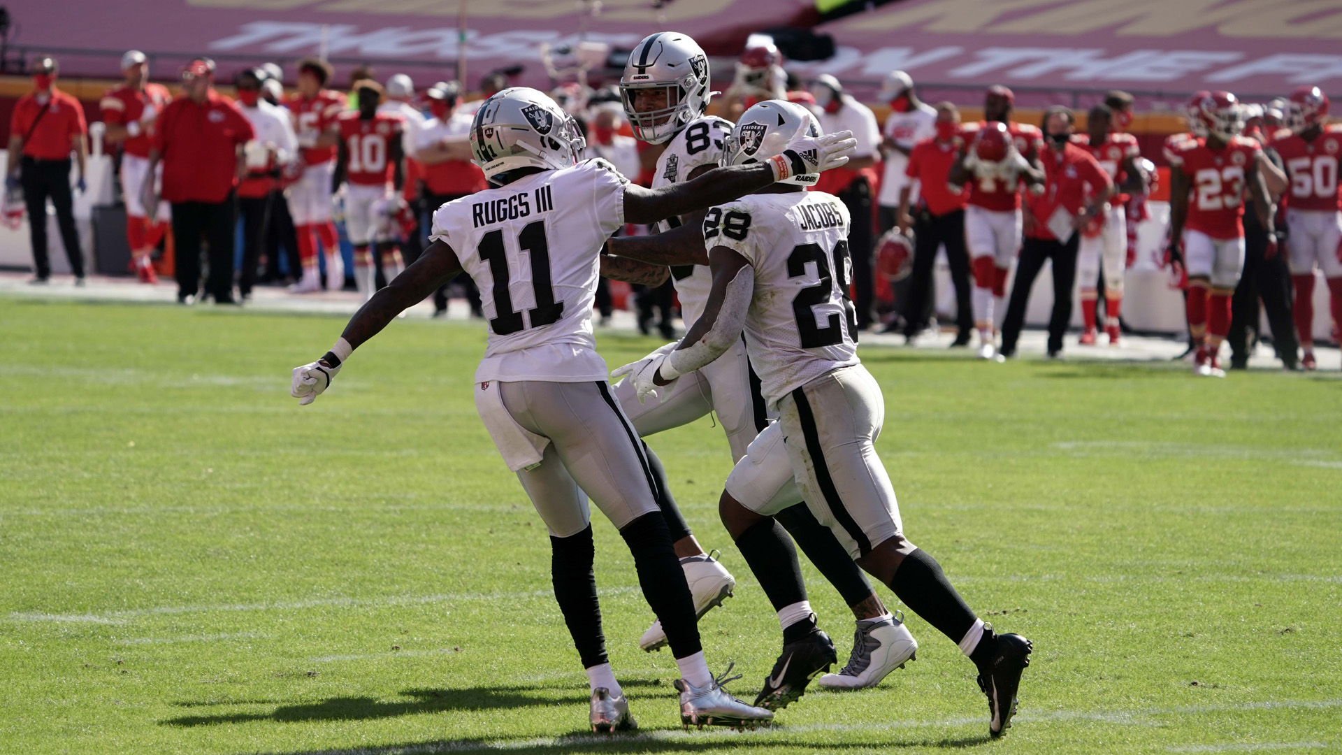<p>The Raiders still are basking in the glow of their Week 5 win over the Kansas City Chiefs. They are 3-2 and, at the very least, will survive their tough early-season slate at .500.</p>
<p>With an extra playoff spot, Jon Gruden's club has to feel good about their chances of playing postseason football, especially after what they saw Sunday.</p>
<p>Let's assume the Bills, Chiefs, Titans and Steelers/Ravens win their division. That leaves the Raiders, Ravens/Steelers loser, Browns, Indianapolis Colts, Miami Dolphins, New England Patriots and perhaps the Broncos or Los Angeles Chargers in the mix for three spots.</p>
<p>Pencil in the Ravens and Steelers to the postseason. Now we're down to two.</p>
<p>The Browns entered the day at 4-1, but were pasted by the Steelers. There's no reason to fear the Browns until they beat a legitimate playoff contender.</p>
<p>The Colts have defeated the Bears, Vikings, Cincinnati Bengals and New York Jets. It's a team with a good defense hoping Philip Rivers doesn't give the game away. Bad recipe there.</p>
<p>The Raiders control their destiny against the Broncos and Chargers. Beat those teams and you shouldn't have to worry about them taking your spot.</p>
<p>Gruden and the Raiders can't count their chickens before they hatch. With a defense that routinely gets carved up like Anton Yelchin's hand in "The Green Room," there are no guarantees.</p>
<p>But the competition shouldn't scare the Silver and Black. A postseason berth is well within their grasp.</p>