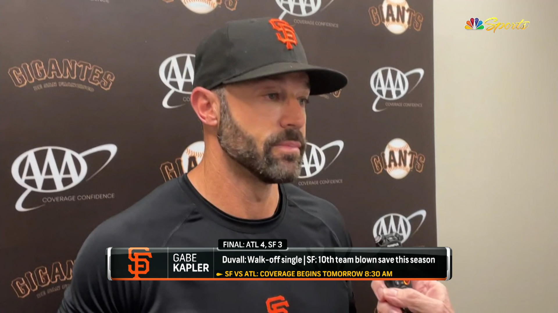 Gabe Kapler recaps Giants' walk-off win over Rangers