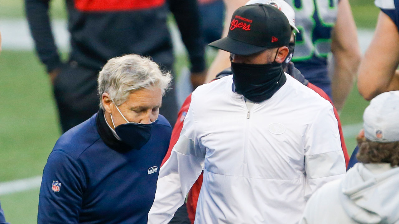 <p>The Seahawks were the aggressors, and the 49ers never adjusted. There are not too many play calls that are so easily second-guessed from Kyle Shanahan as the one that ended the 49ers’ first offensive possession of the game. It was a crucial time in the game, and an opportunity for the 49ers to take a quick lead. That’s when he <a href="https://www.nbcsports.com/bayarea/49ers/kyle-shanahan-explains-49ers-ugly-wildcat-play-loss-vs-seahawks">unveiled the Wildcat formation</a>. Shanahan said he likes that play call, as the 49ers planned to go for it on fourth down.</p>
<p>However, the Seahawks came with an all-out blitz, and Jerick McKinnon was stopped for a 3-yard loss. And the Seahawks’ defense seemed to feed on that momentum. On the other side, the 49ers seemed to play too much man coverage against Metcalf.</p>
<p><strong>Grade: D</strong></p>