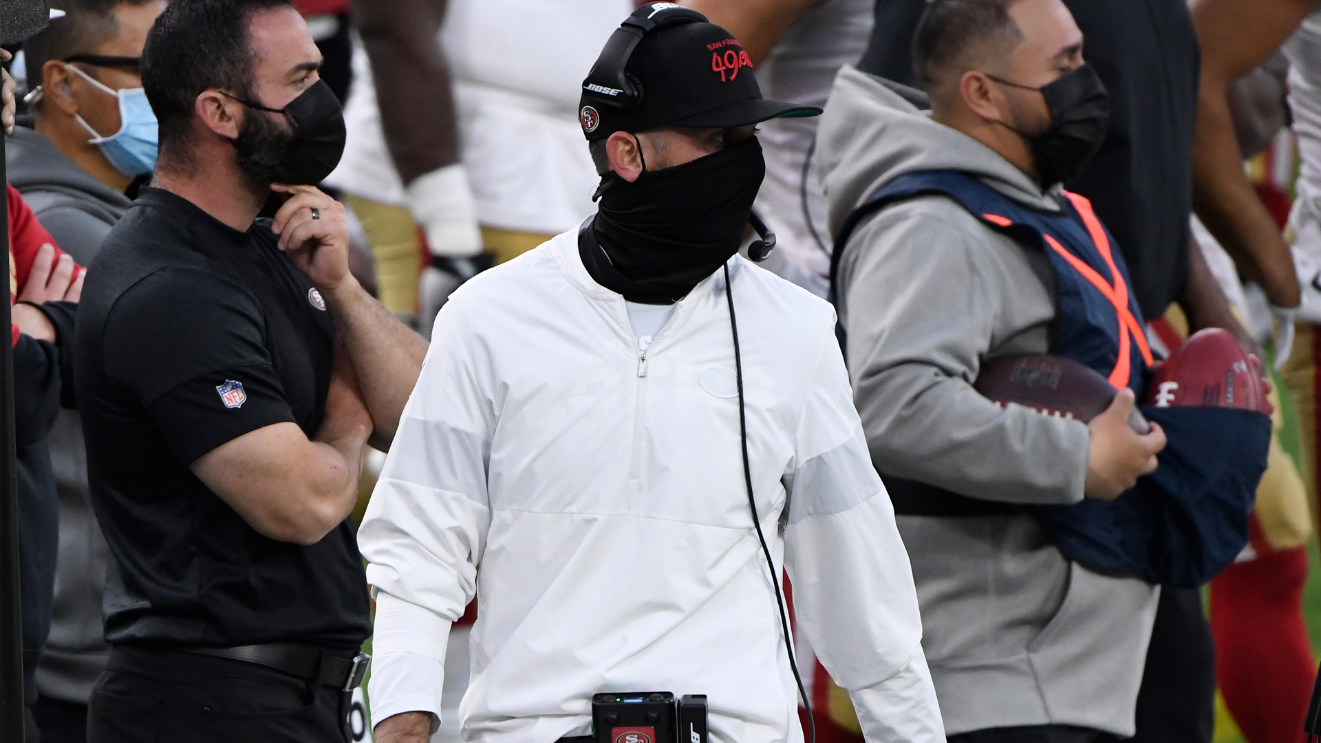 <p>The 49ers’ game plan on both sides of the ball was outstanding. We could nitpick some stuff here and there, but what’s important is the 49ers completed the season sweep against a team that is in much better shape in just every imaginable way.</p>

<p>Defensive coordinator Robert Saleh continues to push the right buttons against this Rams offense. But the most impressive job that Shanahan did was to keep the 49ers focused when they learned about the uncertainty that awaits them in the final month of the season. He also called a run play to Juszczyk to pick up the first down on a fourth-and-1 play with :35 remaining.</p>

<p>Santa Clara County on Saturday announced they were was banning the 49ers from practicing and playing at home for at least the next three weeks due to the surge in COVID-19 cases. Shanahan kept the team grounded and ready to play a game Sunday against a quality opponent.</p>

<p><strong>Grade: A</strong></p>
