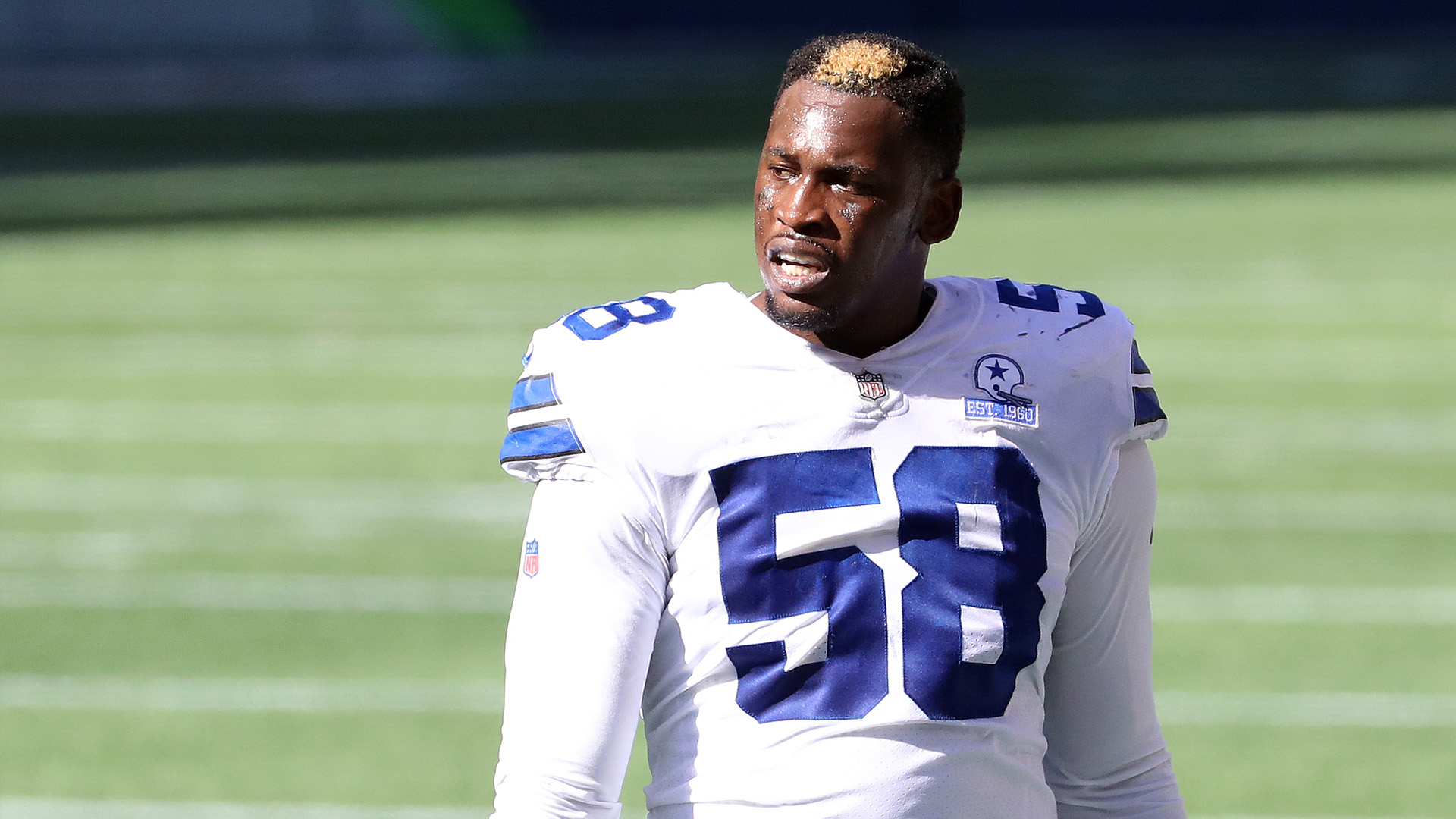 <p>Hey, we said we were going to get bold. But that's tough with the 49ers, who have the least amount of cap space in the NFL and have to think about future contracts for guys like Fred Warner and Nick Bosa.</p>
<p>Still, the 49ers' defense needs a boost and the Dallas Cowboys are C-O-O-K-E-D. So, John Lynch sends a sixth-round pick to Dallas for Aldon Smith.</p>
<p>Smith, who began his career in San Francisco, returned to the NFL this season after a four-year absence while battling substance abuse issues.</p>
<p>Smith has been solid during the 2020 season, recording four sacks in seven games. He also dominated the Seahawks' offensive line in Week 3, sacking Russell Wilson twice.</p>
<p>Smith's base salary is $2 million, so the prorated amount should be able to work for the 49ers with some slight cap maneuvering and they get someone who can help pick up the slack with Bosa out for the season and Dee Ford battling a neck injury.</p>