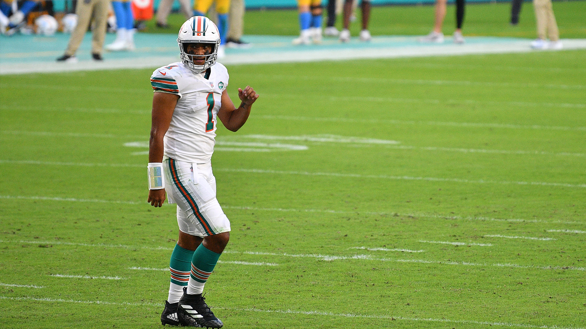 <p>For the first seven weeks of the NFL season, Tua Tagovailoa sat on the bench while fellow rookies Joe Burrow and Justin Herbert blew up the NFL. Tagovailoa was supposed to be the No. 1 overall pick but ended up falling to No. 5 overall thanks to a hip dislocation and Burrow's historic senior season.</p>
<p>Tagovailoa sat and watched as Herbert dazzled with big throw after big throw and Burrow dropped jaws with his toughness and poise.</p>
<p>The Alabama star had to be frustrated. It is only human. These are the guys he is going to be compared to for the rest of his career. He is one part of what looks like the best QB class since 2004 and perhaps 1983.</p>
<p>Sunday was a different story for Tagovailoa.</p>
<p>Tagovailoa made the third start of his career Sunday opposite Herbert and the Los Angeles Chargers. What he saw had to make him smile because it's clear, at least at the moment, that his contemporaries should be envious of him.</p>
<p>What Tagovailoa saw Sunday was Herbert, an ultra-talented quarterback struggling to keep his team afloat. Week after week, the Chargers, undisciplined and lifeless, find new ways to lose.</p>
<p>On Sunday, the Dolphins opened the game by forcing a three-and-out and promptly blocked a punt, returning it to the 1-yard line. All day long there was Herbert, eight games into his career, trying to put a talented but directionless team on his back. The Chargers make mistake after mistake. They feed Kalen Ballage like he's Terrell Davis and then wonder why the offense stalls out. A defense billed as one of the NFL's best in the preseason, struggled to stop Salvon Ahmed, who couldn't make the 49ers' practice squad.</p>
<p>For Tagovailoa, it's the exact opposite. As Herbert tries to compensate for a below replacement-level head coach, vexing play calling, putrid special teams and a defense that cannot get off the field, Tagovailoa is in the ideal situation.</p>
<p>He has a bright, young head coach in Brian Flores and plays for a franchise with a clear direction and plan to build around him. The Dolphins' defense is stout and Miami runs its offense to Tagovailoa's strengths, realizing he is part of the solution and not something for them to scheme around just because he is a young quarterback. The Dolphins aren't afraid to let Tua be Tua.</p>
<p>In Cincinnati, Burrow has a different set of issues. He arrived to an empty cupboard. He's got decent weapons in Tee Higgins, Tyler Boyd and A.J. Green but the offsensive line is awful and the defense isn't going to scare anyone. Much like Herbert, a lot is placed on Burrow's shoulders in order for the Bengals to succeed. Both have little room for error.</p>
<p>Tagovailoa, on the other hand, is set up for success in a way his counterparts, at least for the time being, are not.</p>