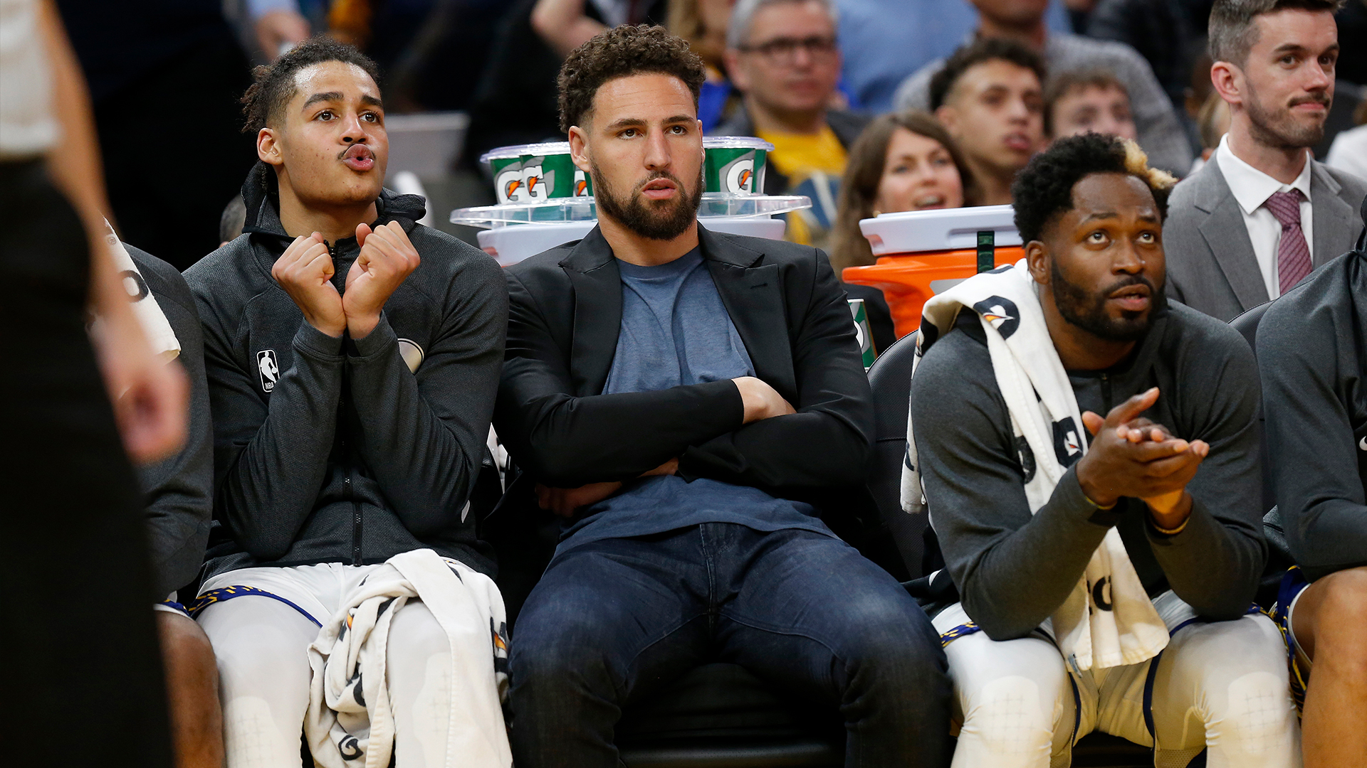 <p>It should have been a night of celebration for the Warriors, but it was anything but. Mere hours before they selected Wiseman, they learned Klay Thompson had sustained a lower leg injury, and that dark cloud hovered above their entire draft. The Warriors reportedly fear Thompson sustained a "significant" Achilles injury, and if that turns out to be true, it's a disaster for Golden State. Not only would Thompson likely be in danger of missing the entirety of the season for the second year in a row due to injury, but it also obviously would throw a humongous wrench into the Warriors' plans to contend for a championship anytime soon. It's awful on so many levels. 2020 can go to hell.</p>