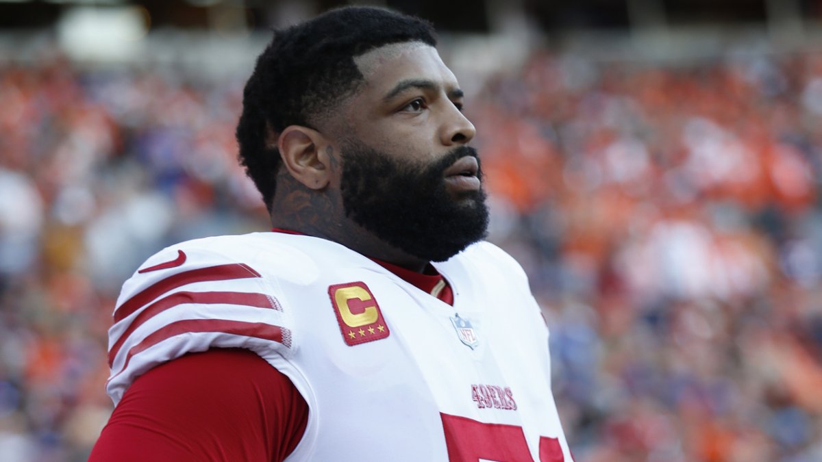 Trent Williams of the San Francisco 49ers looks on during the second  News Photo - Getty Images