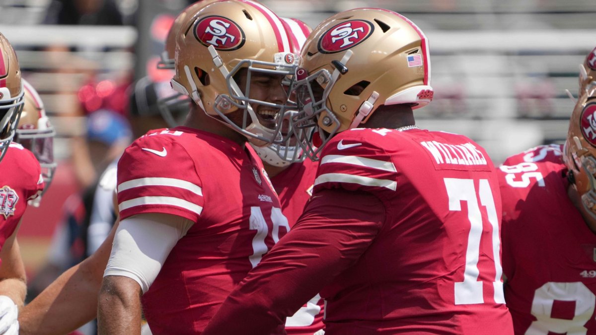 Jimmy Garoppolo suffers foot injury in 49ers-Dolphins, carted to locker  room – NBC Sports Bay Area & California